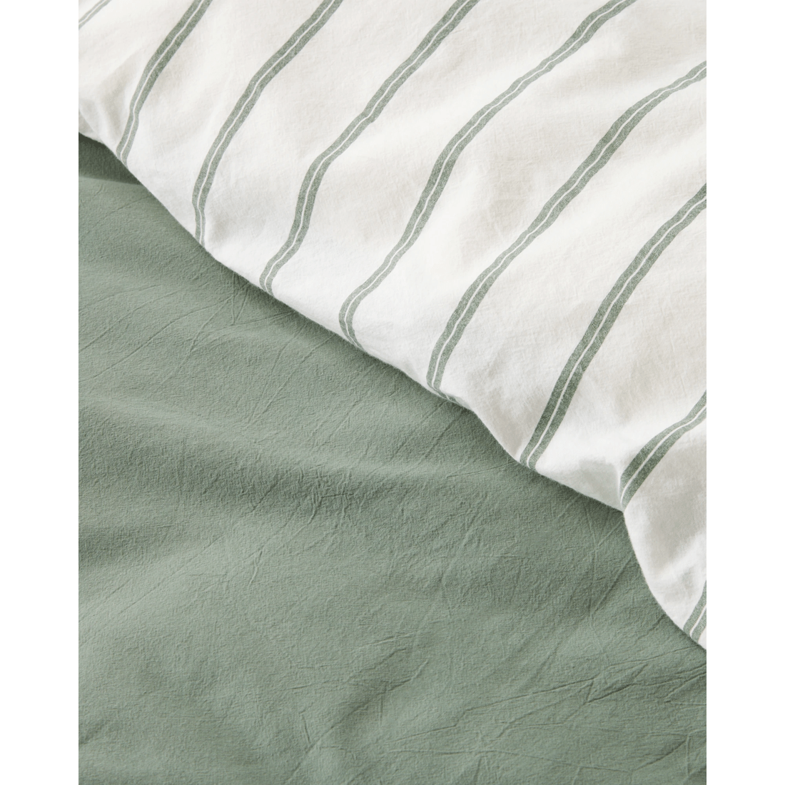 5 Arlo Stonewash Stripe Quilt Cover Set
 - King Bed
 - Green, 5 of 6