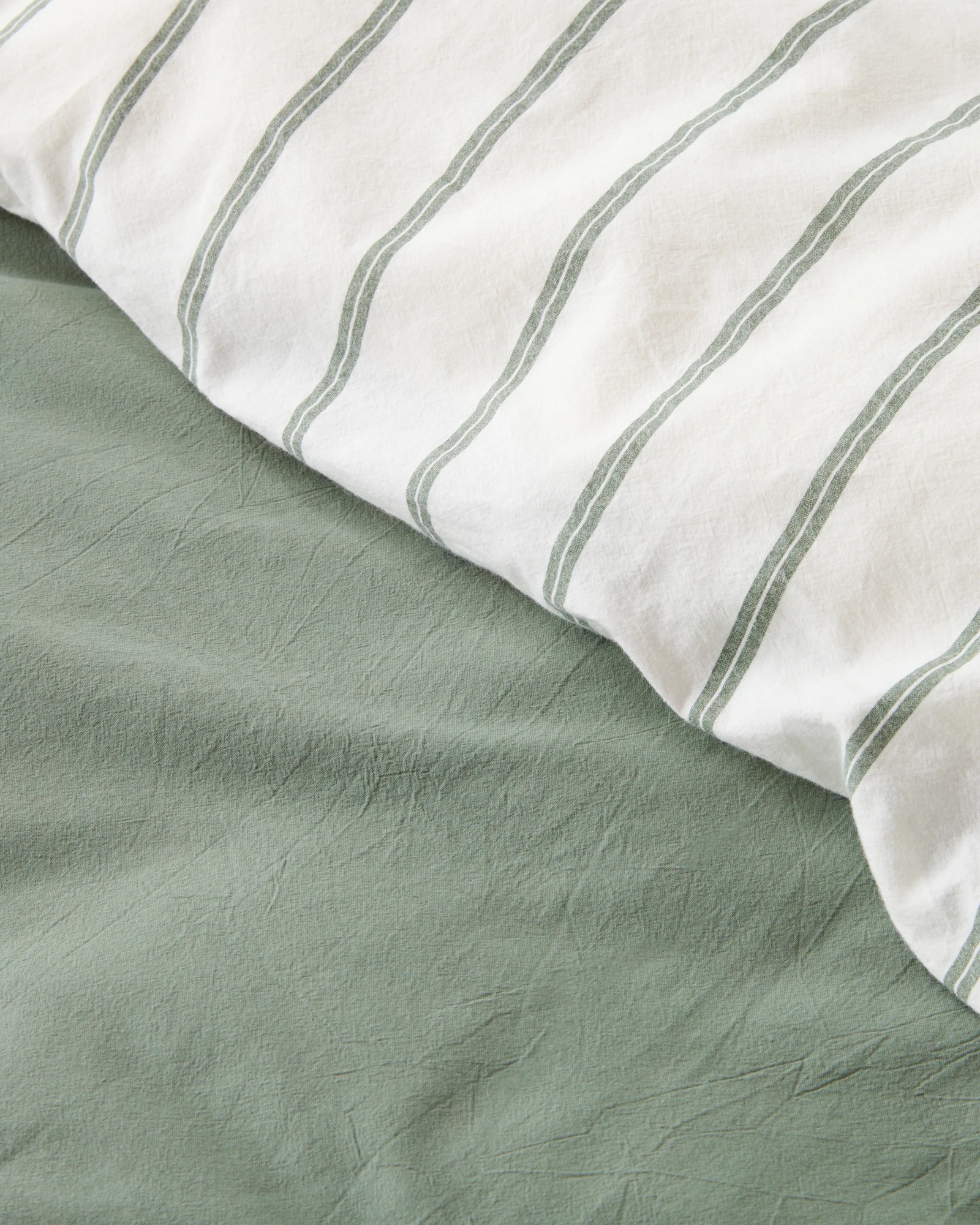 5 Arlo Stonewash Stripe Quilt Cover Set - King Bed - Green, 5 of 6