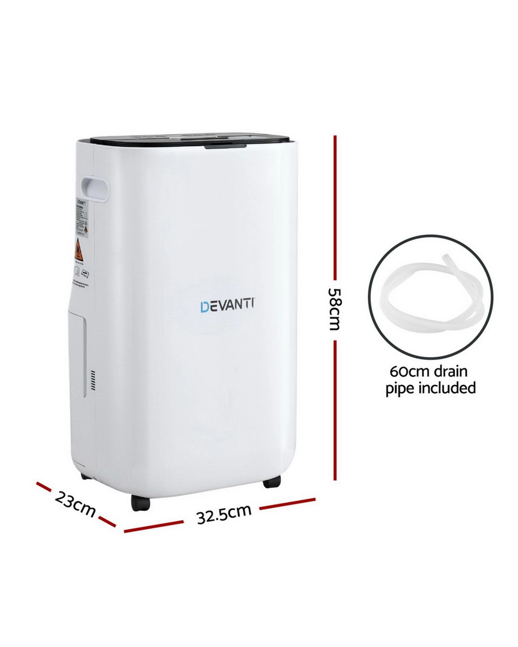 2 Devanti Dehumidifier 20L Air Purifier - White, 2 of 5