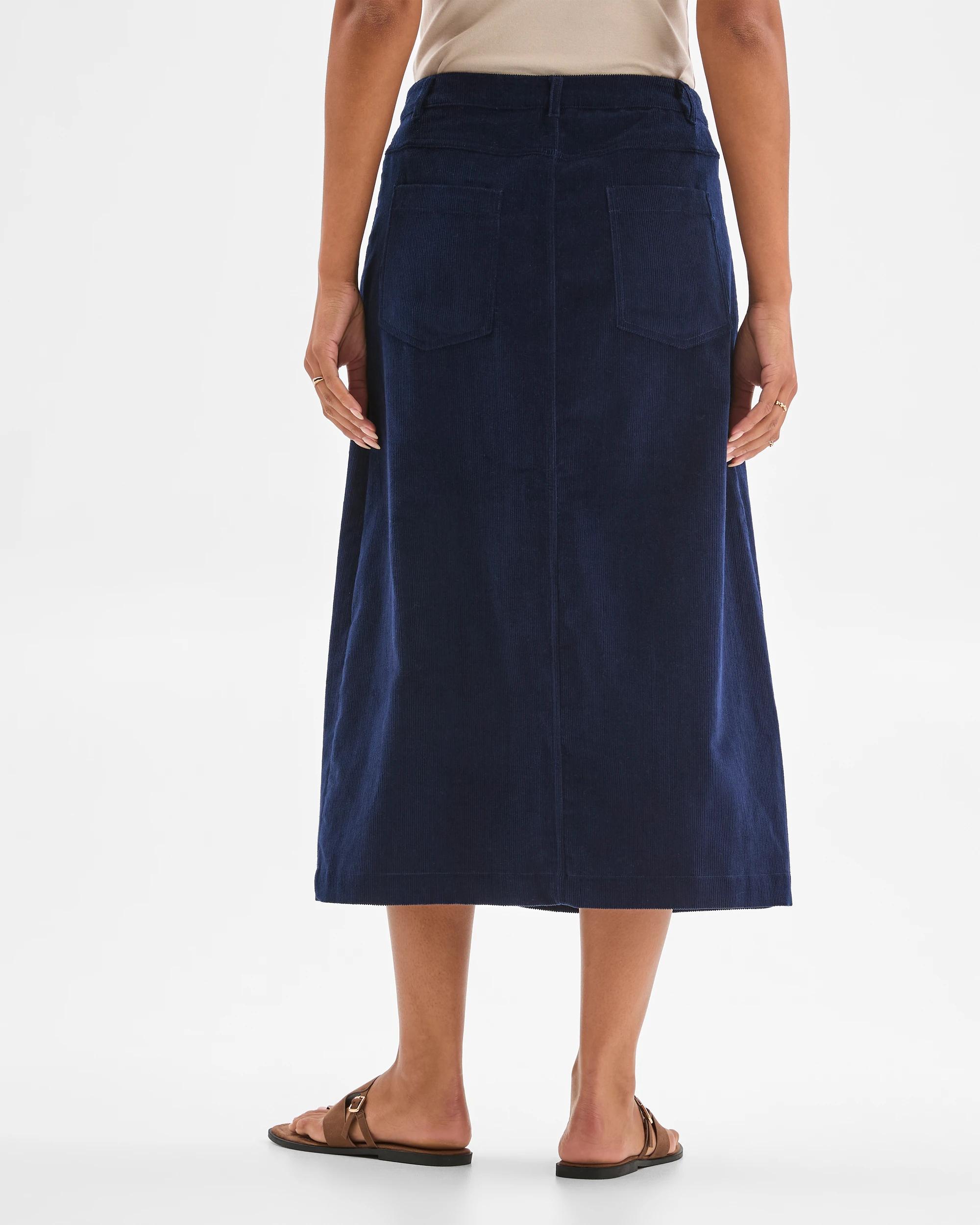 6 Target Woman Corduroy Maxi Skirt NAVY BLAZER, 6 of 6