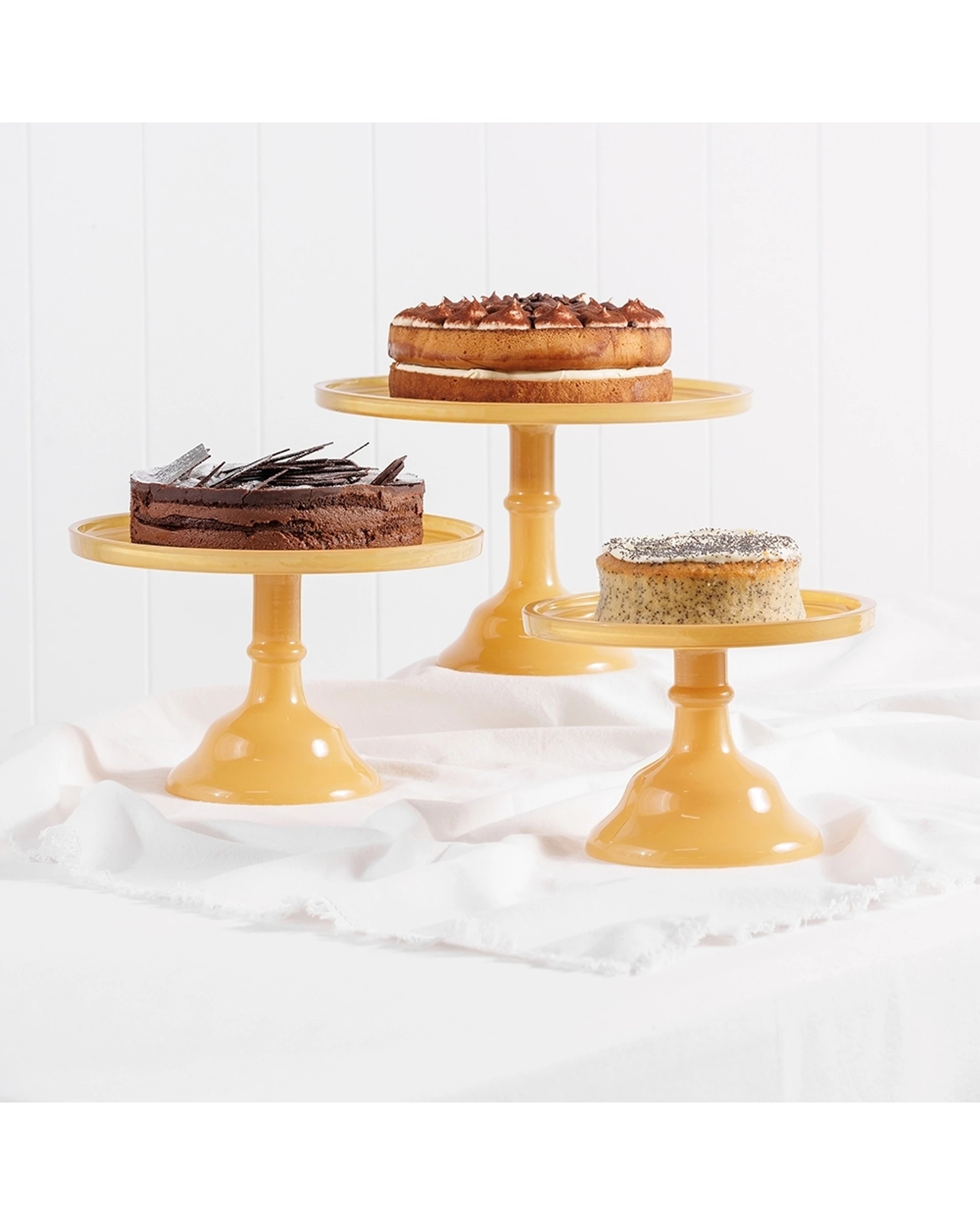 3 Ecology Glass Torte Cake Stand Dessert Display 25x15.5cm Honey - Yellow, 3 of 3