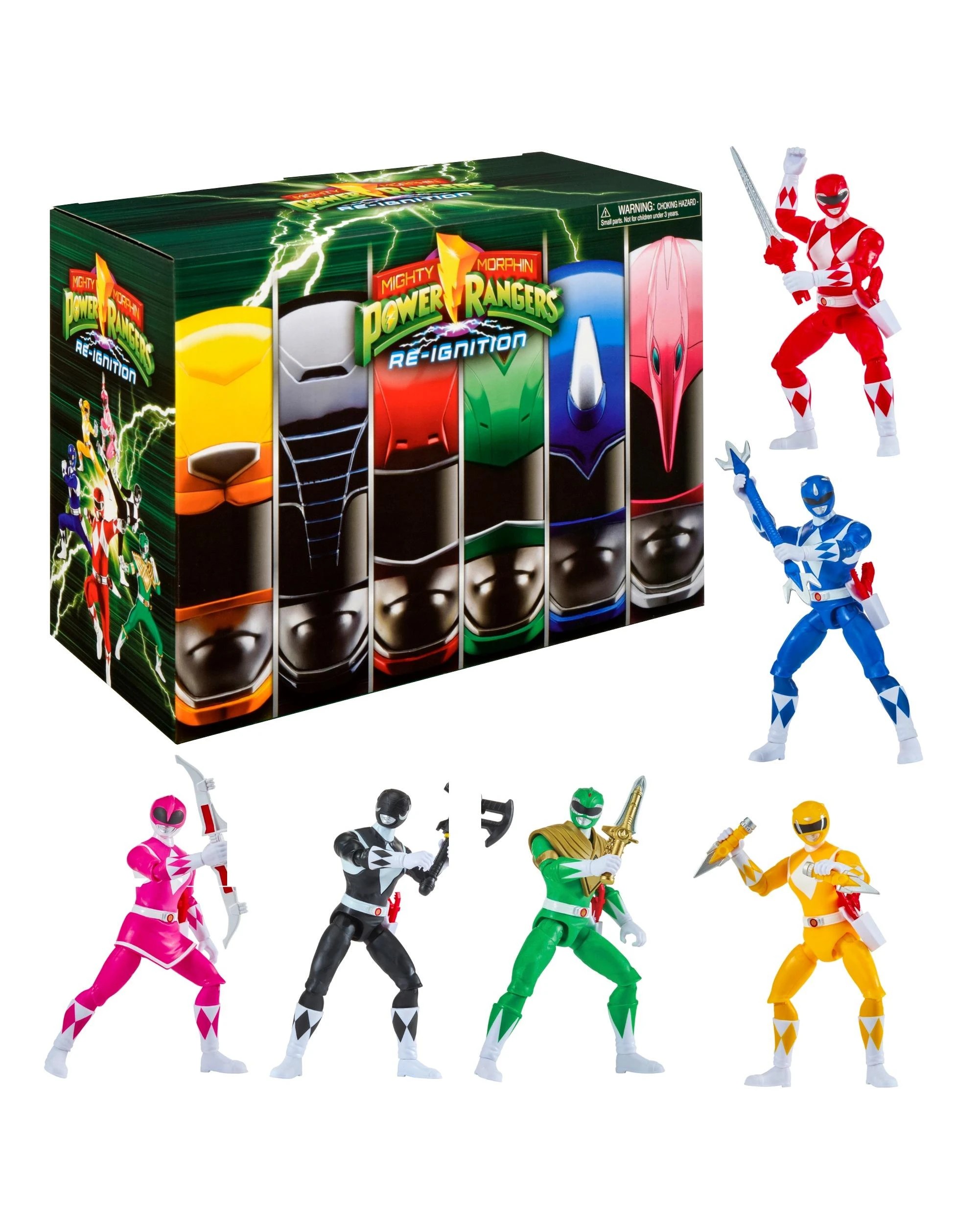 1 Mighty Morphin Power Rangers Re-Ignition 5.25 inch Basic Figure Collectors 6 Pack Action Figure Set, 1 of 10