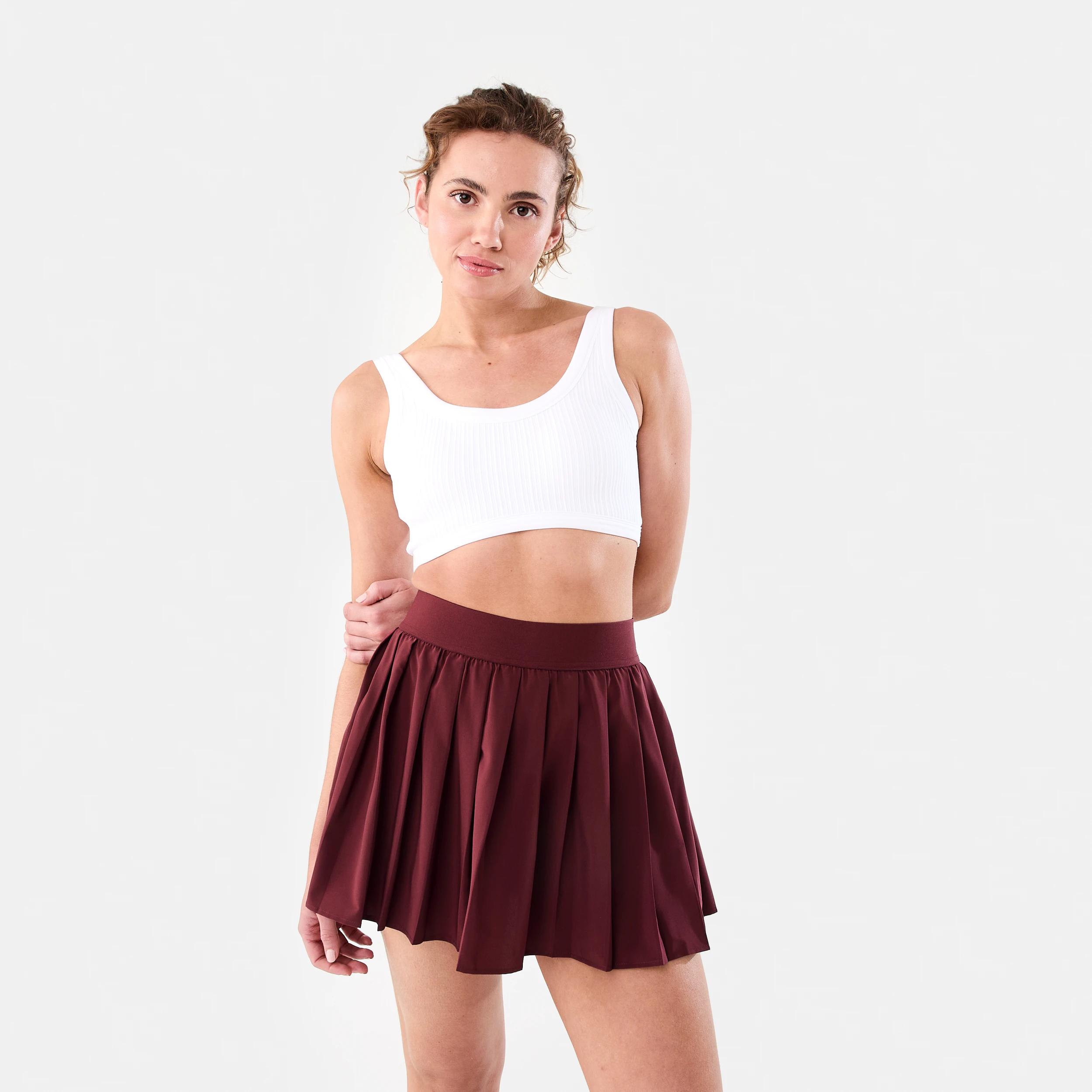 8 Active Womens Pleated Skort BURGUNDY CHERRY, 8 of 8