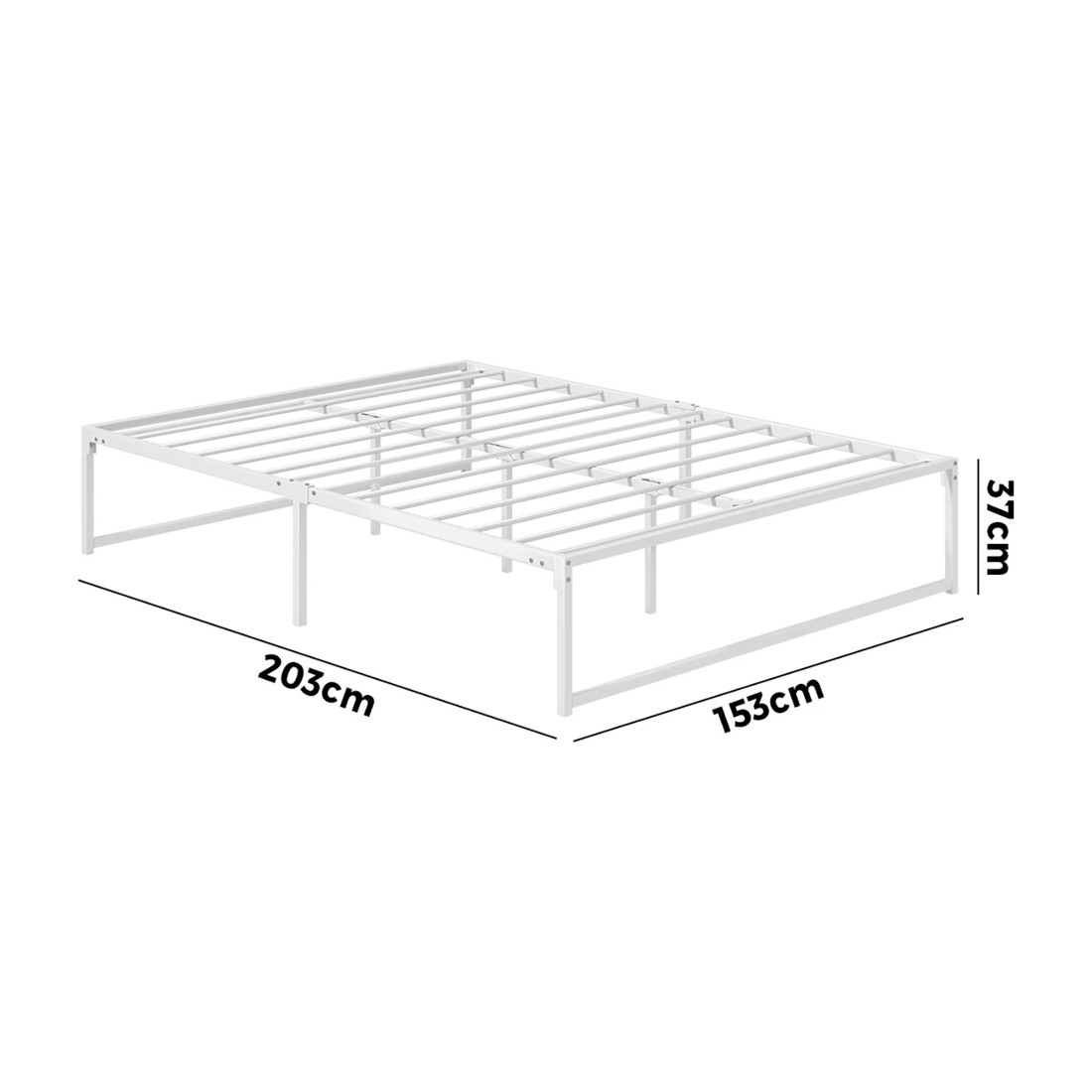 9 Oikiture Metal Bed Frame Queen Size Beds Base Platform
 - White, 9 of 9