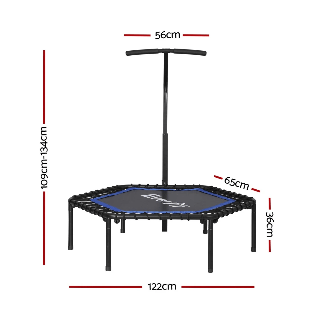2 Everfit 48inch Hexagon Fitness Trampoline Rebounder Adjustable Handrail - Multi, 2 of 7