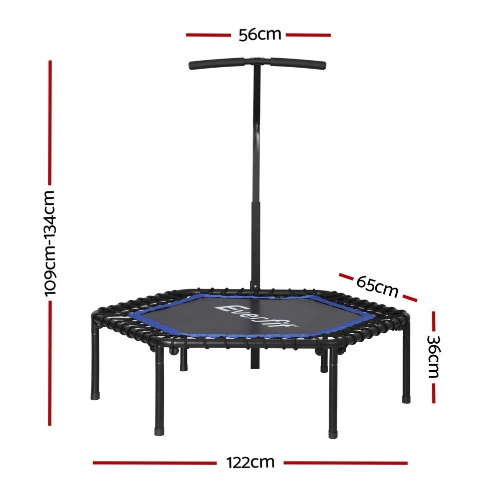2 Everfit 48inch Hexagon Fitness Trampoline Rebounder Adjustable Handrail - Multi, 2 of 7