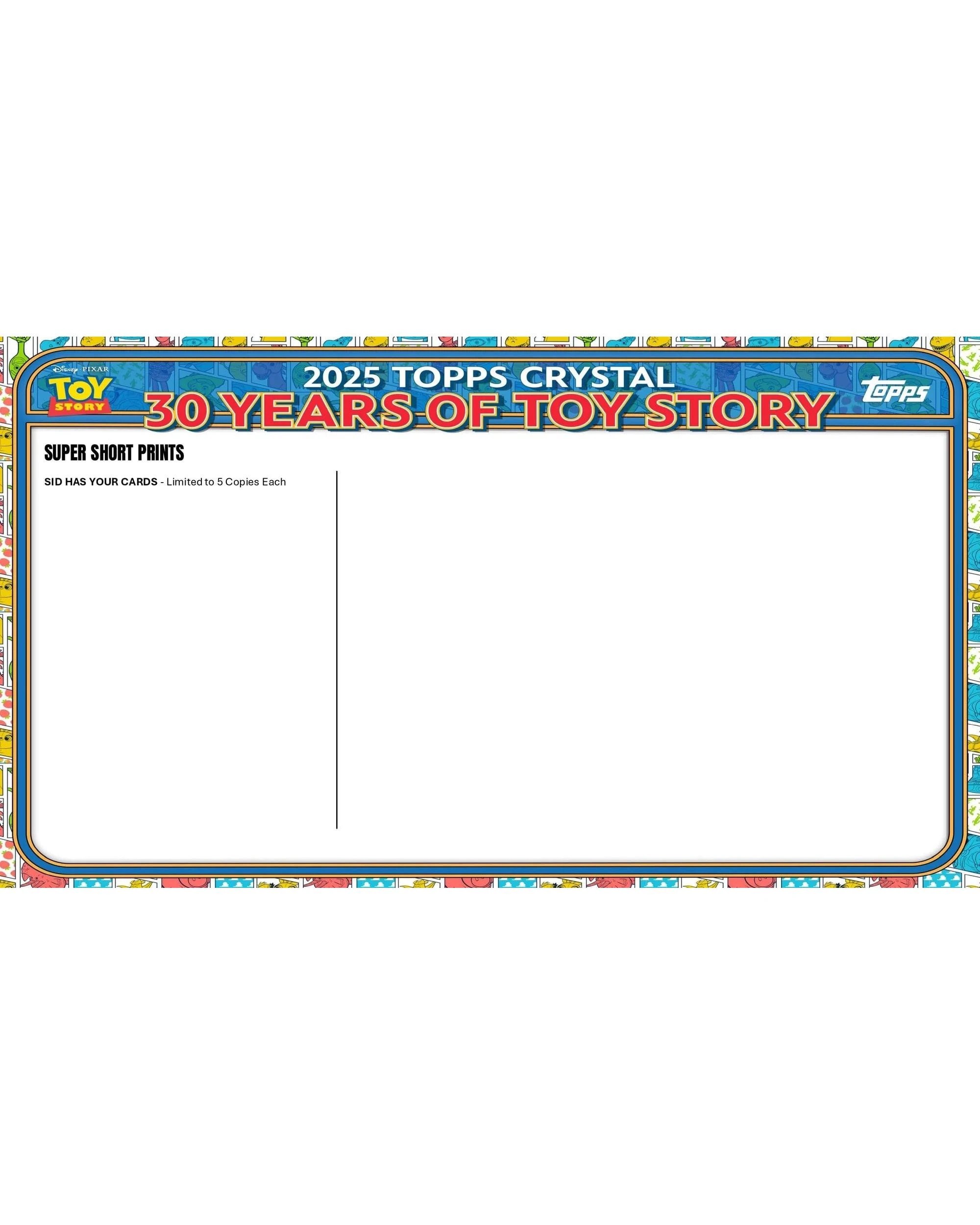 10 Topps 2025 Crystal Disney Pixar 30 Years of Toy Story Hobby Box, 10 of 10