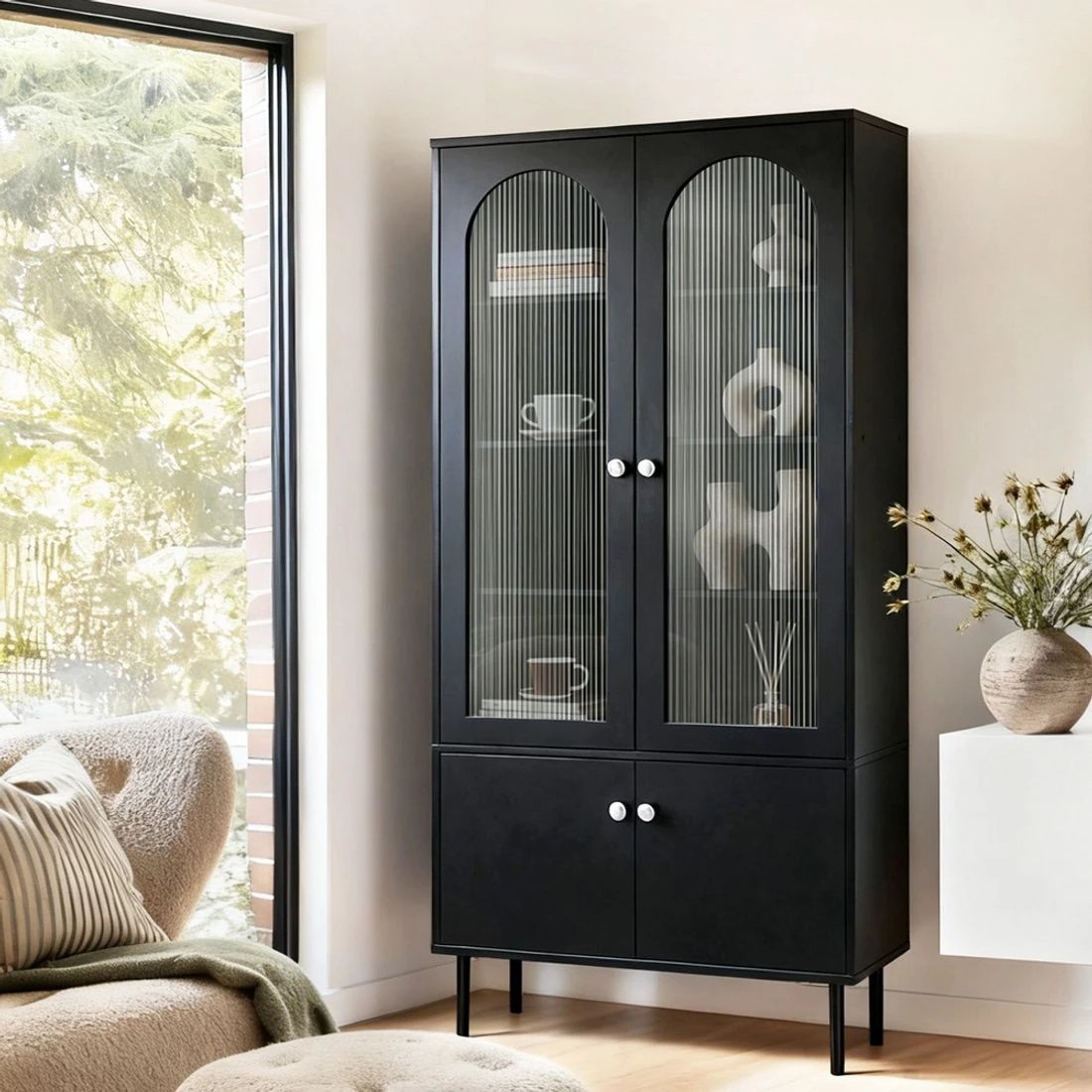 3 Artiss Buffet Sideboard Cupboard Cabinet - Black, 3 of 6