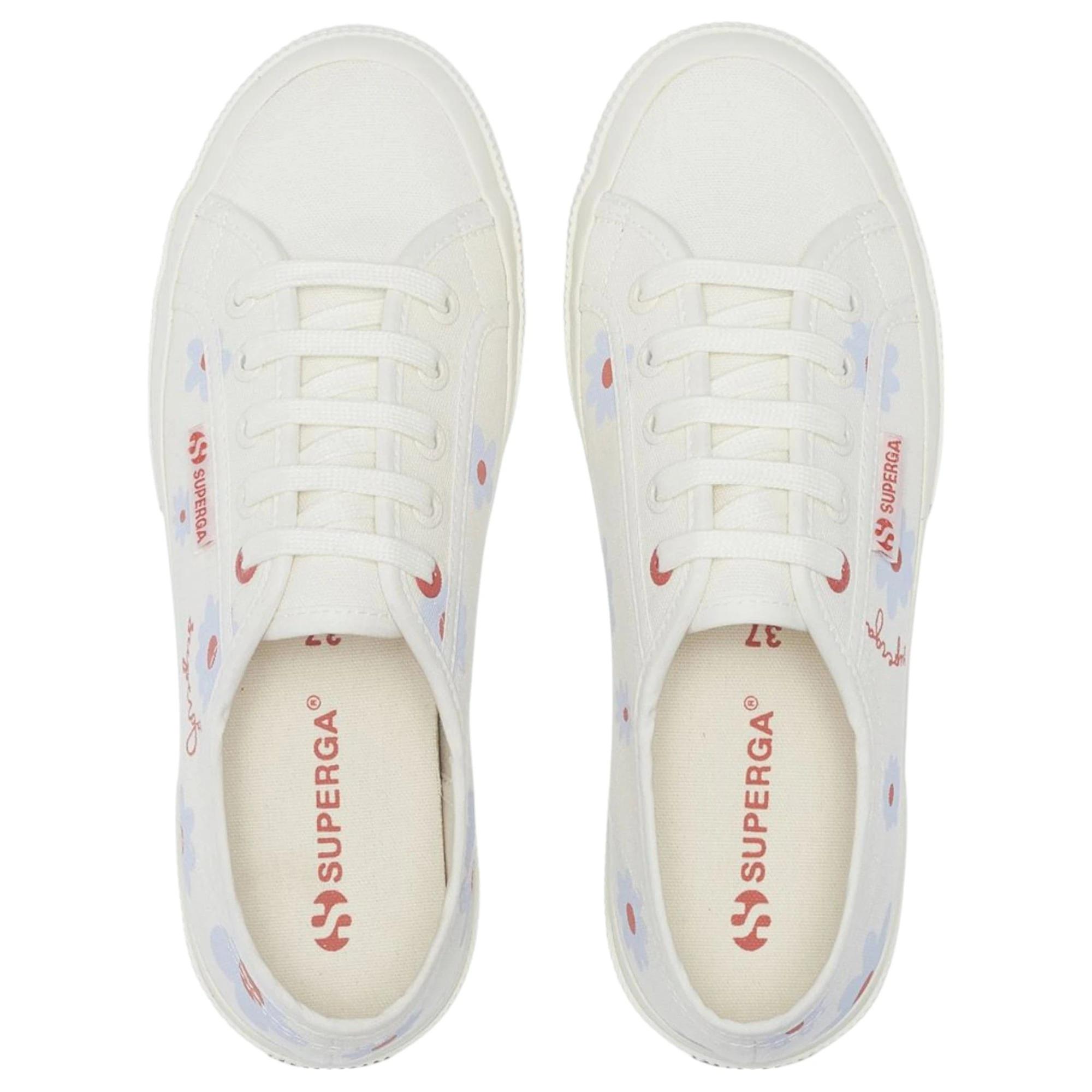 5 Superga Unisex 2750 Daises Print White Casual Shoes WHITE, 5 of 5