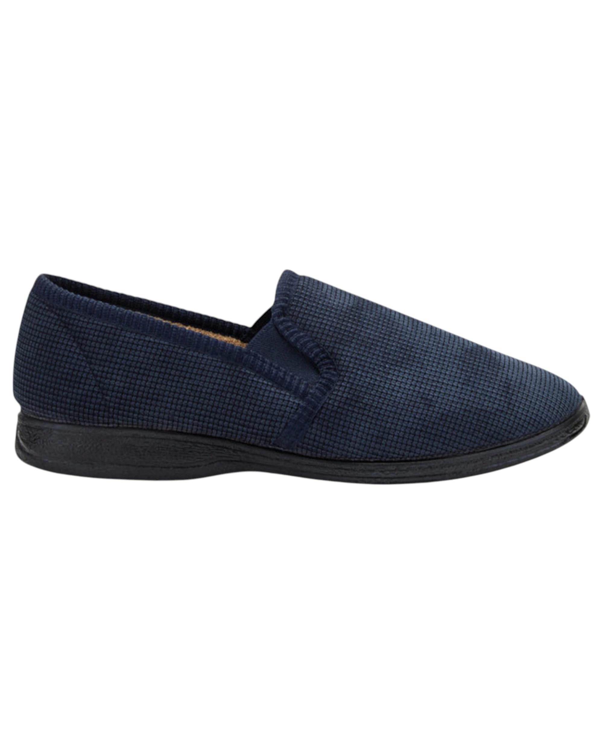 3 Grosby Richard Slippers Mens Casual Slip On Corduroy Navy Shoes NAVY, 3 of 3