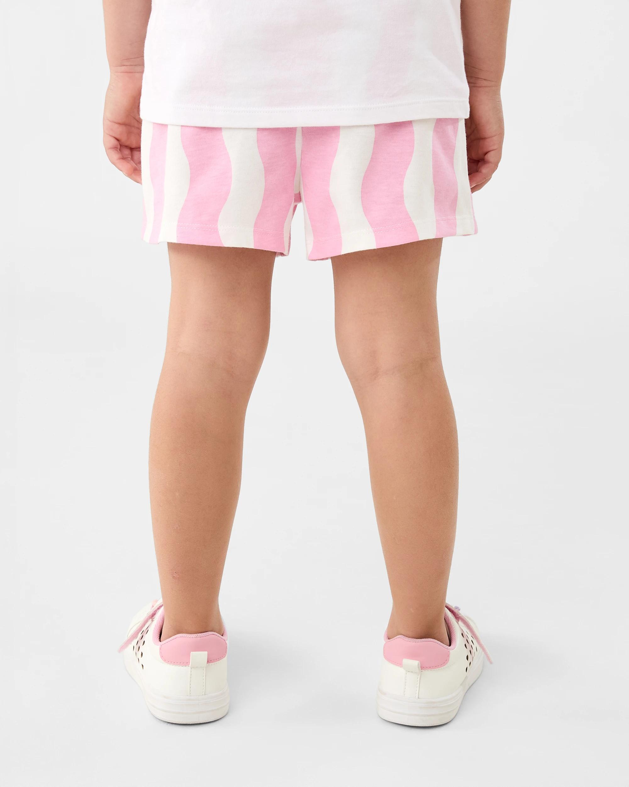 2 Print Jersey Shorts Pnk Stripe, 2 of 6