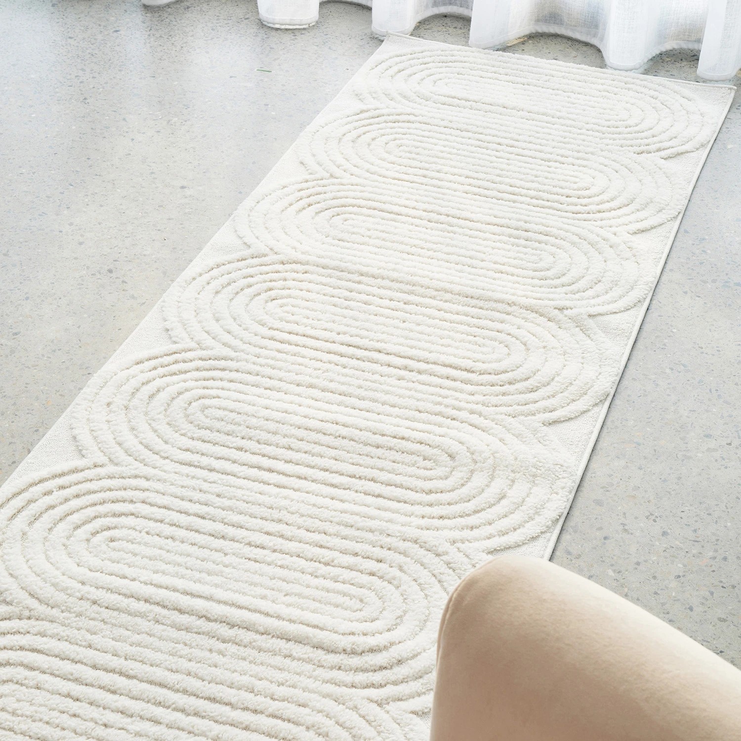 1 Common Ground Rugs Nirvana Carl 400x80cm - Large Runner Power Loomed Pet Friendly Rug - Natural, 1 of 7