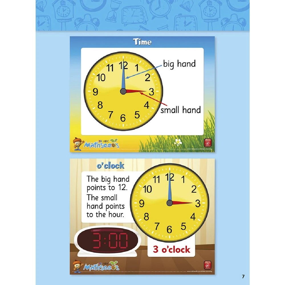 3 ABC Mathseeds Activity Book First Clock and Time, 3 of 4