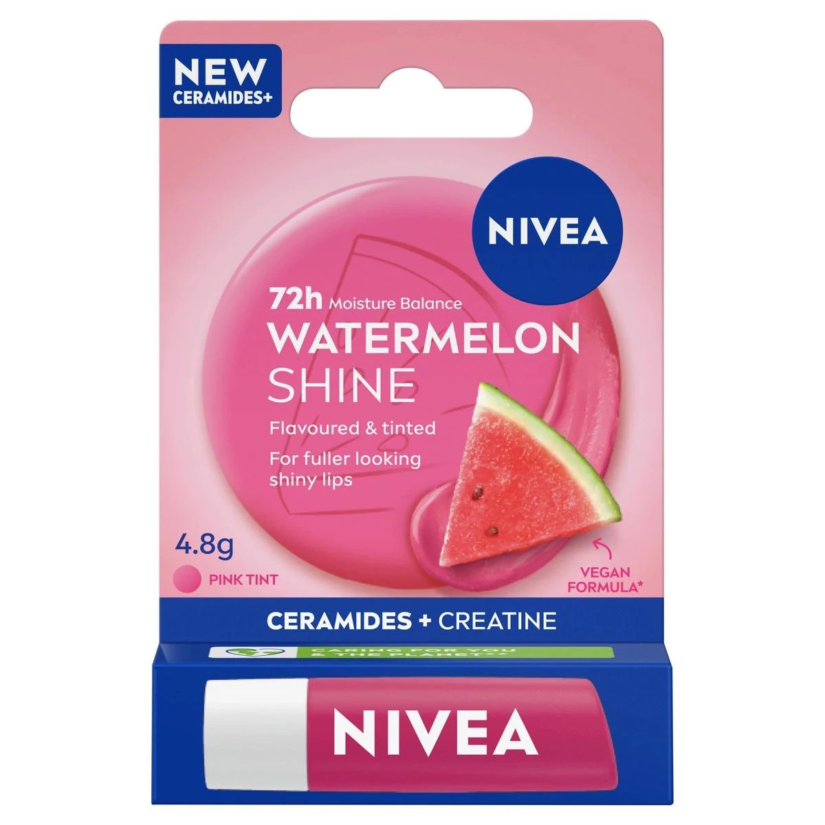 1 Nivea Watermelon Shine Caring Lip Balm 4.8g - Shea Butter and Natural Oils, 1 of 7