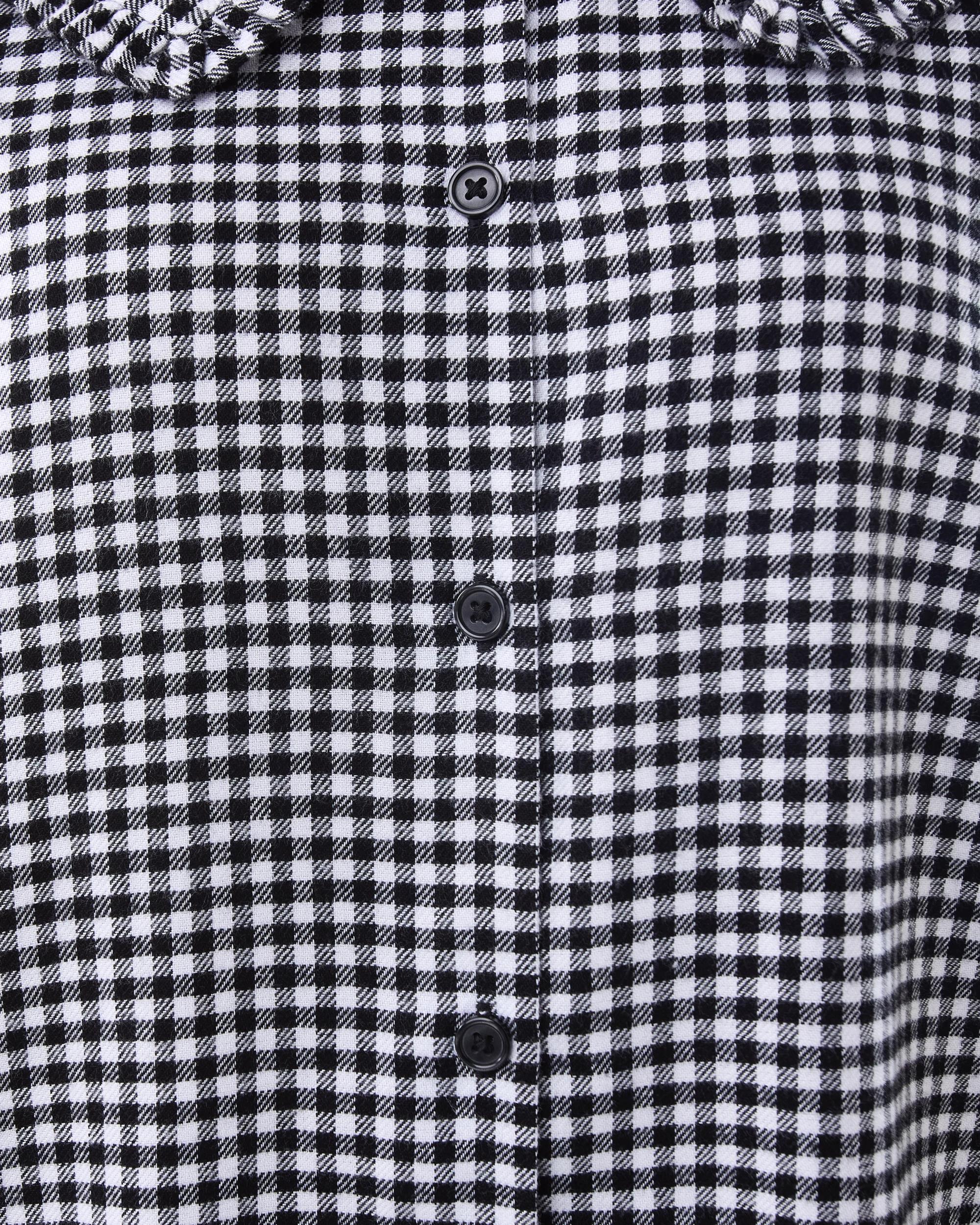 6 Collar Flannel Pyjama Set Black Chk, 6 of 7