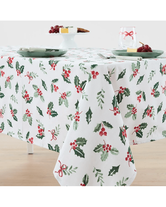Traditional Holly Tablecloth
