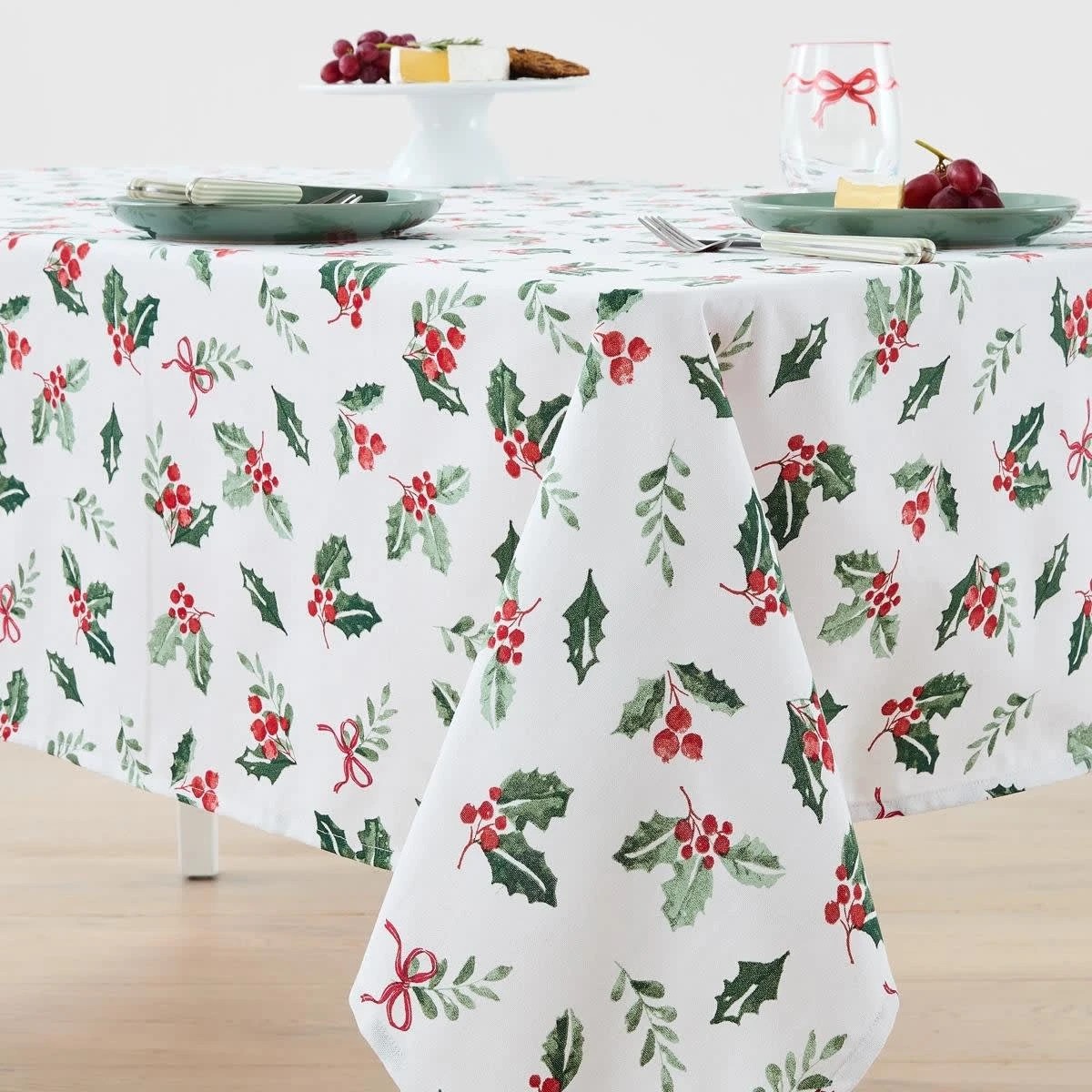 1 Traditional Holly Tablecloth, 1 of 5