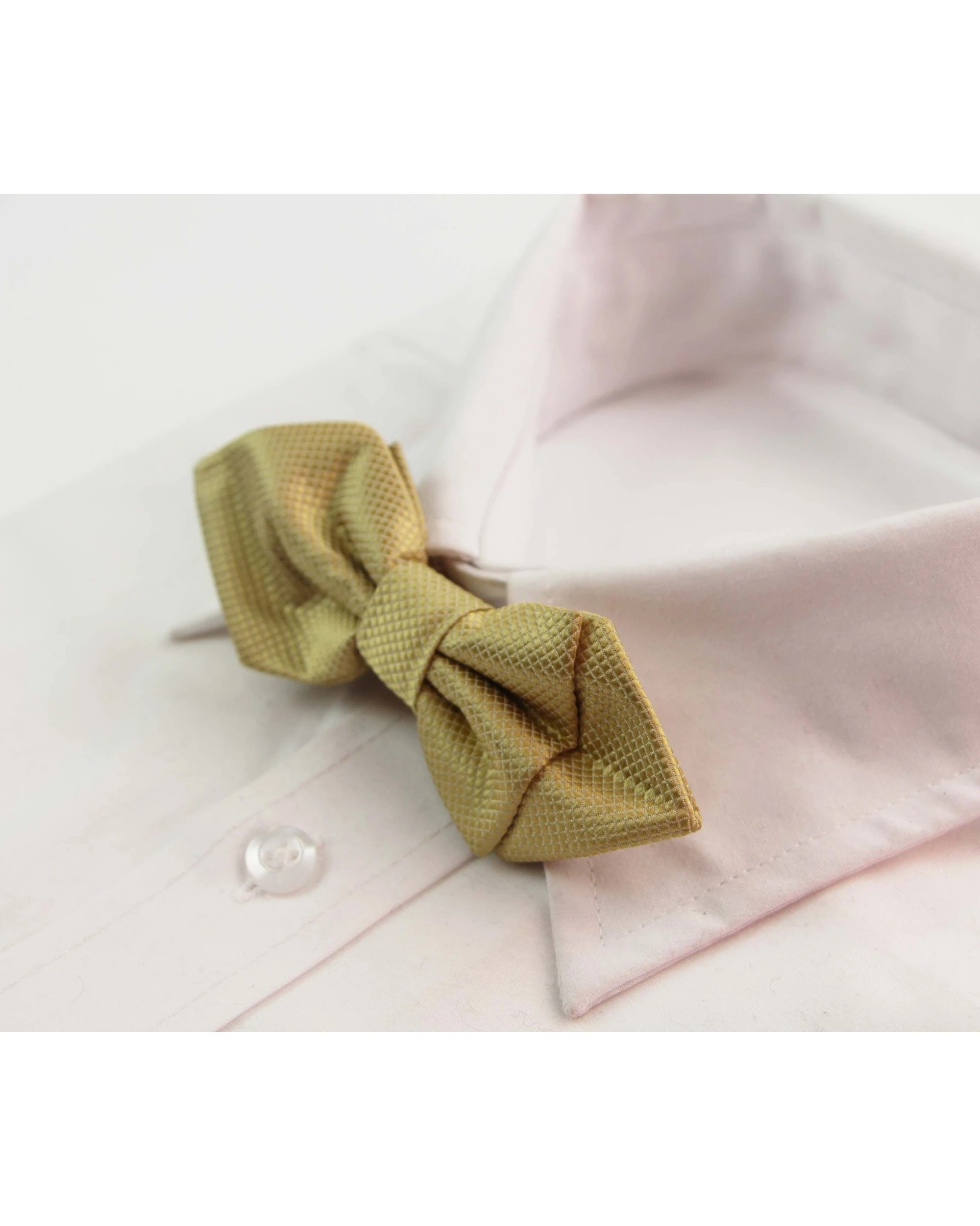 1 Zasel Mens Dark Gold Diamond Shaped Checkered Bow Tie, 1 of 2