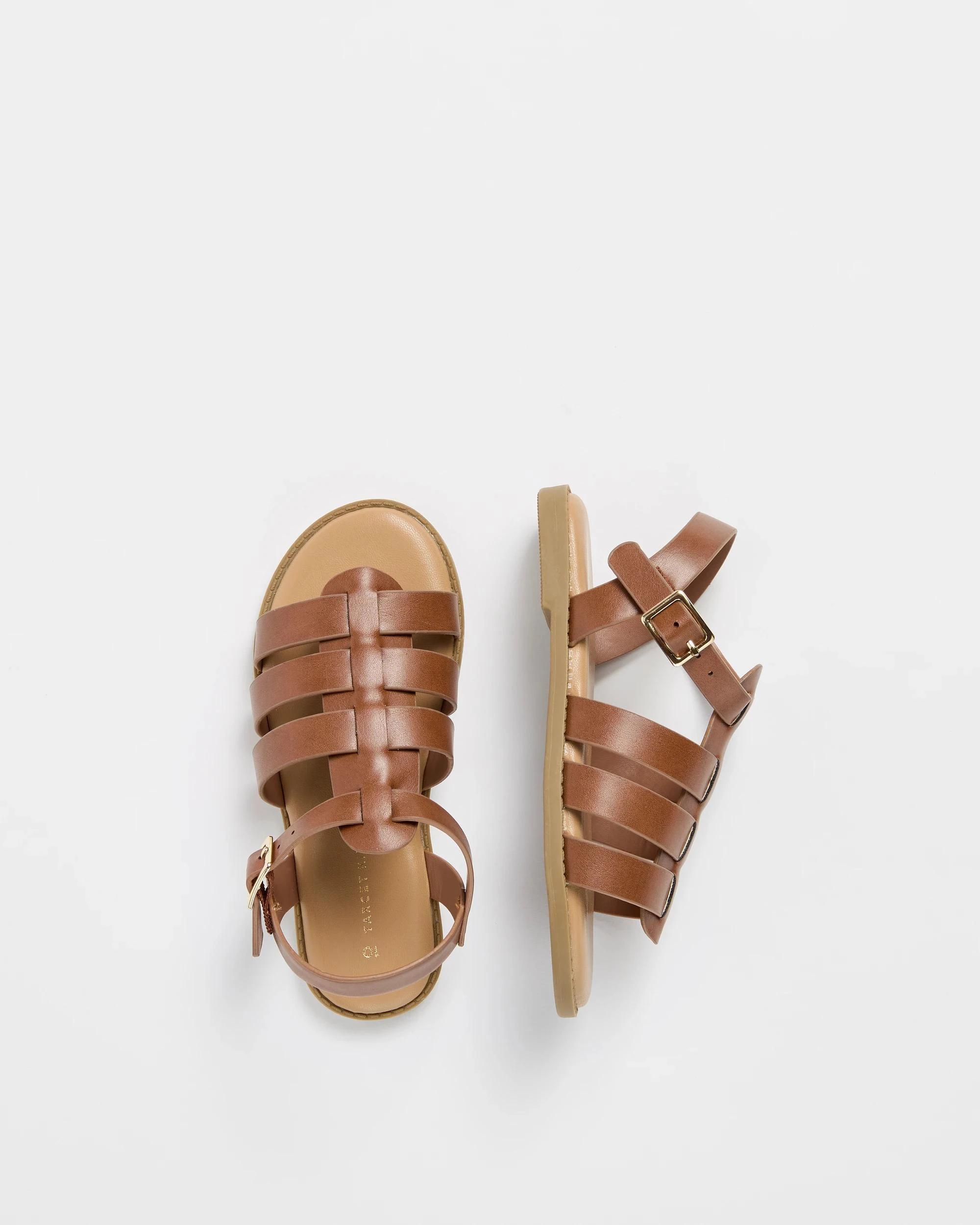 2 Target Kids Girls Junior Gladiator Sandal TAN, 2 of 3