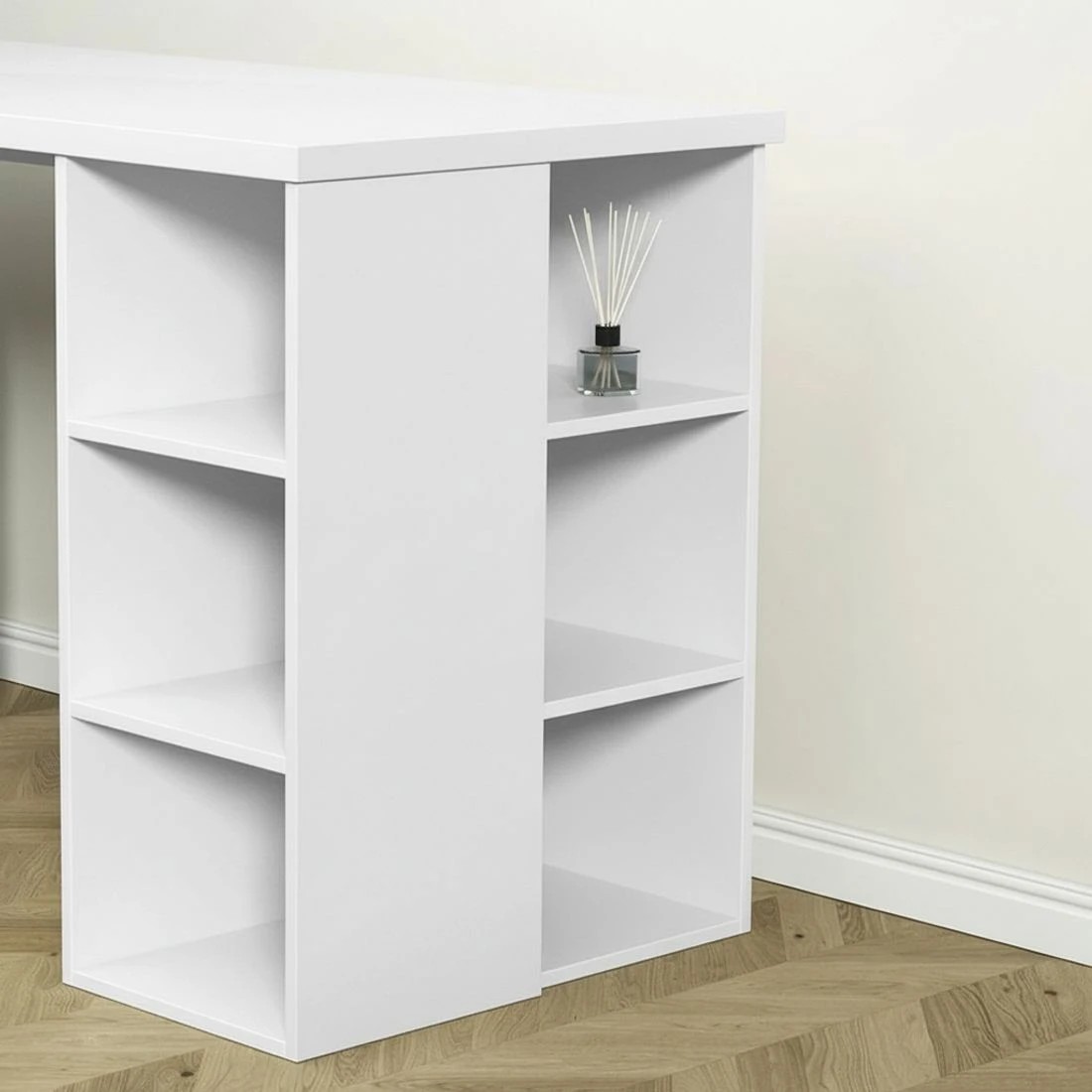 7 Artiss Computer Desk Bookshelf White 150CM - White, 7 of 9