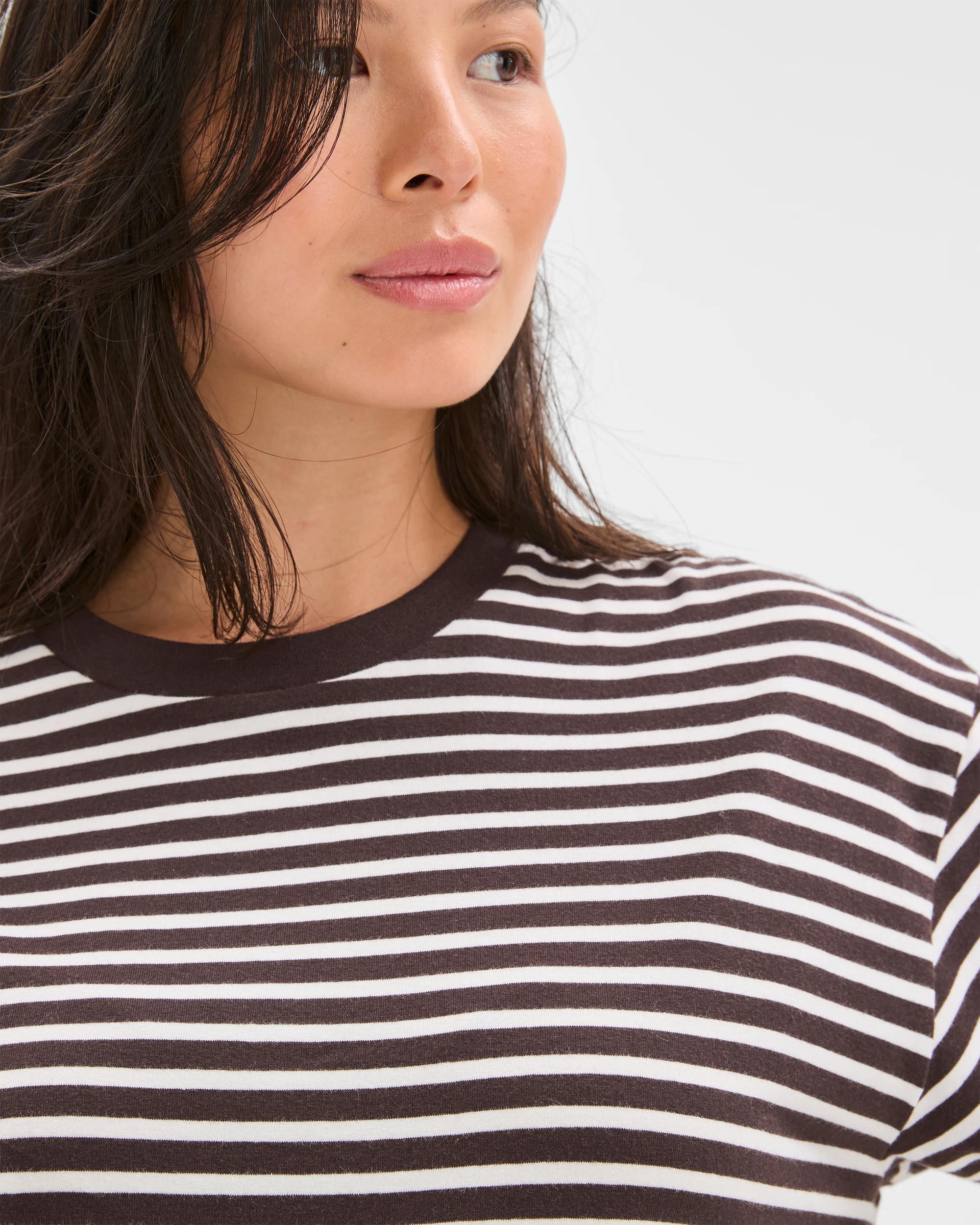 6 Target Maternity Australian Cotton Crew Neck T-Shirt CHOCOLATE/WHITE STRIPE, 6 of 9