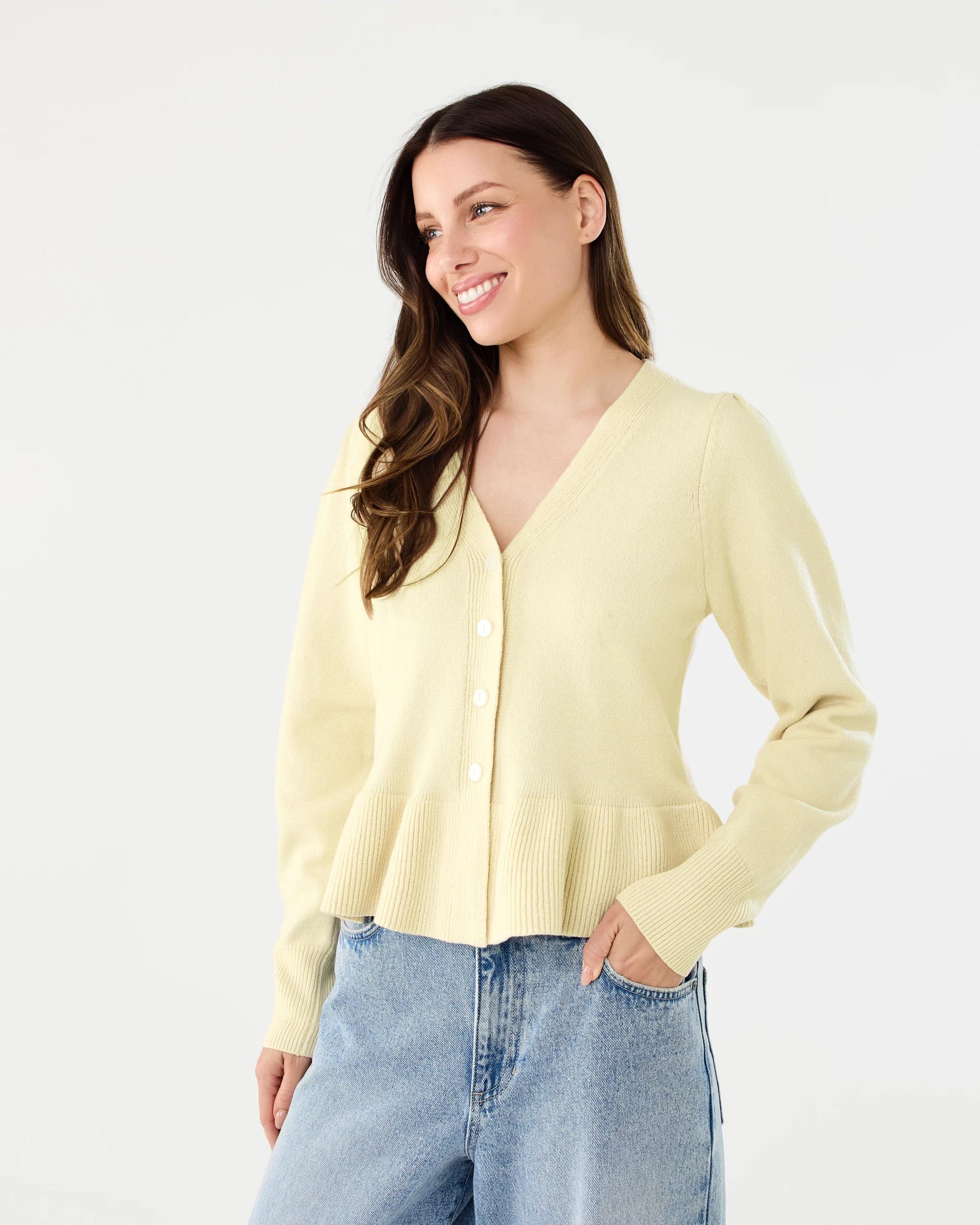2 Peplum Cardigan Vanilla, 2 of 6