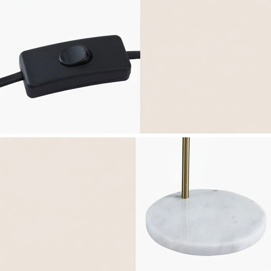 6 Artiss Modern Arched Floor Lamp Gold Brass Standing Heavy-Duty Marble Base for Living - Gold, 6 of 6