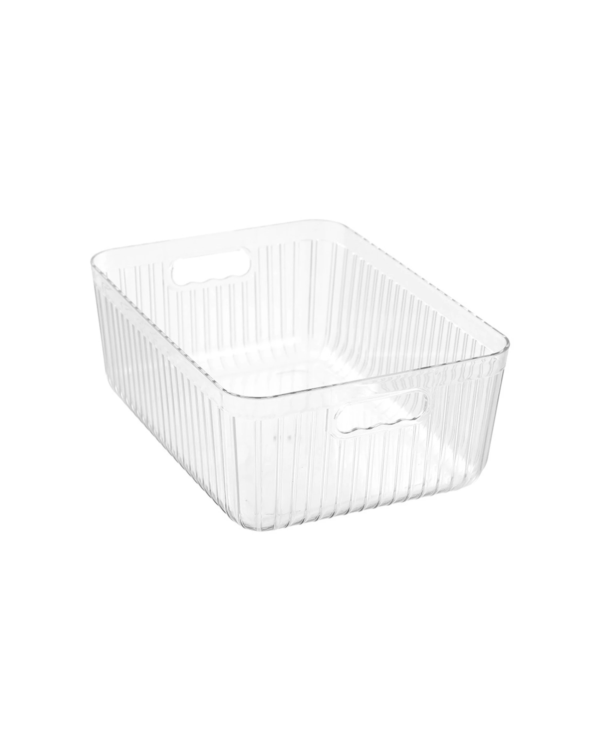 3 Boxsweden Crystal Ribbed Container Storage With Handles 11L 36x27x14cm - Clear, 3 of 4