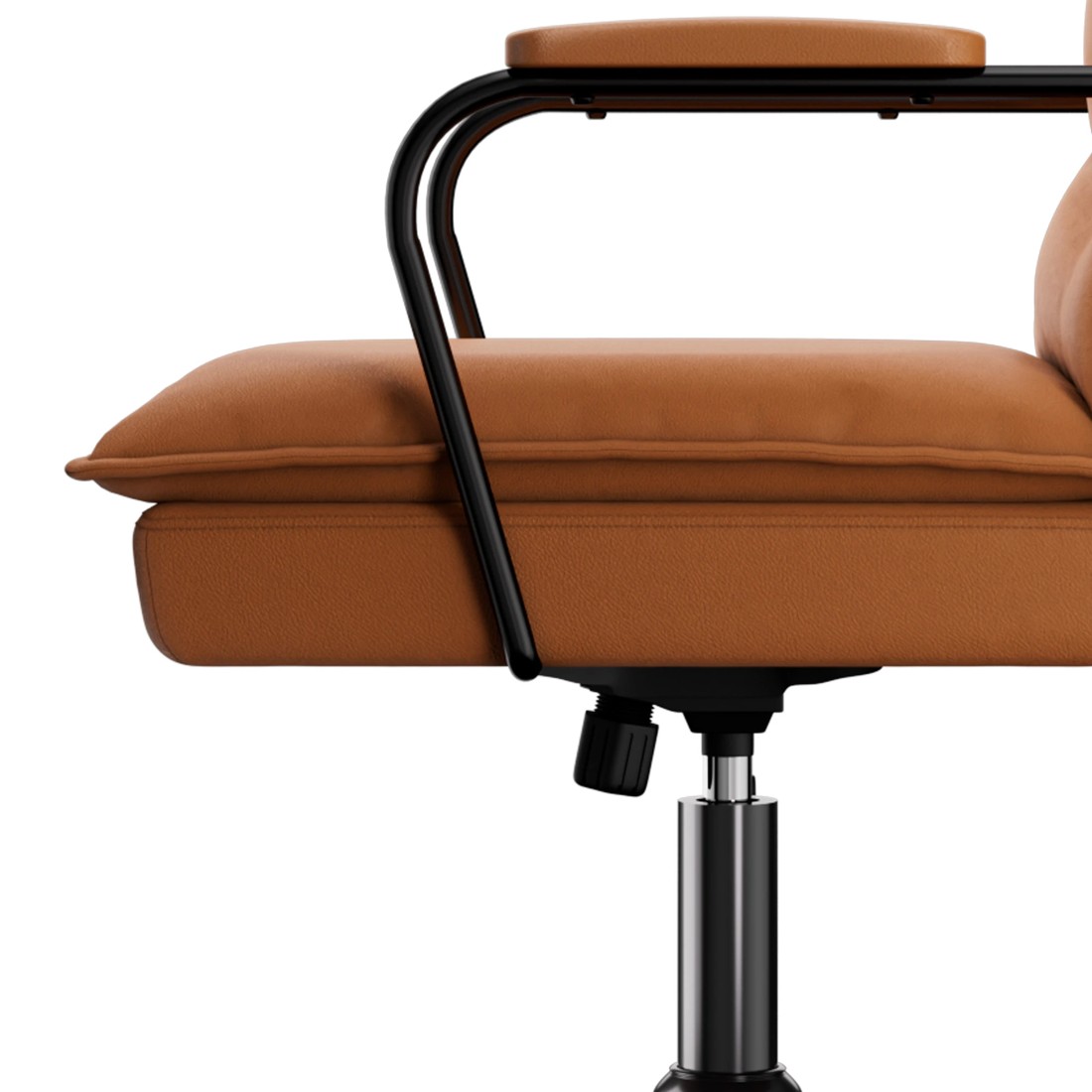 4 Levede Leather Office Chair - Brown, 4 of 7