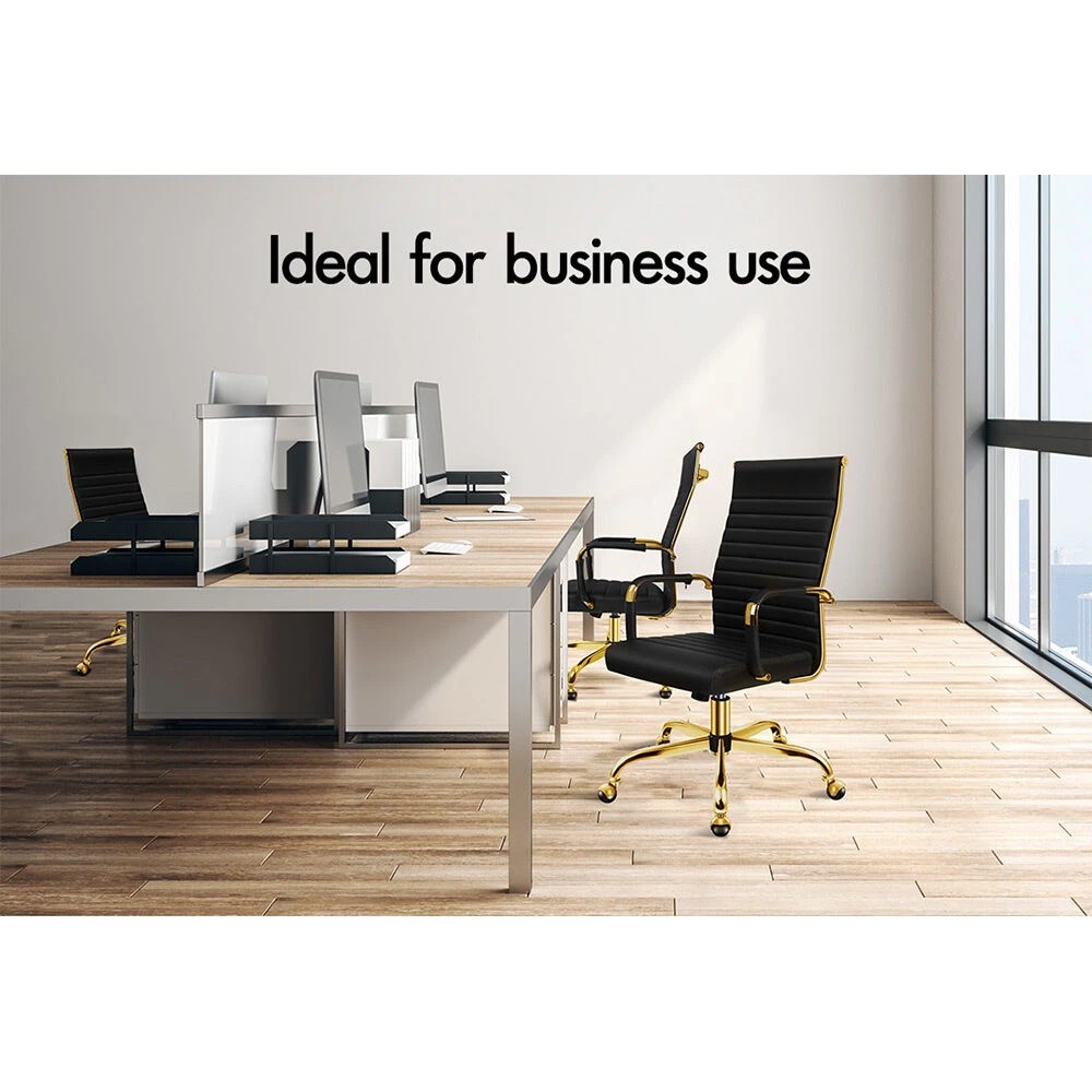 10 Alfordson Office Chair Padded Seat Ergonomic Executive Computer Study Gaming - Black, 10 of 10