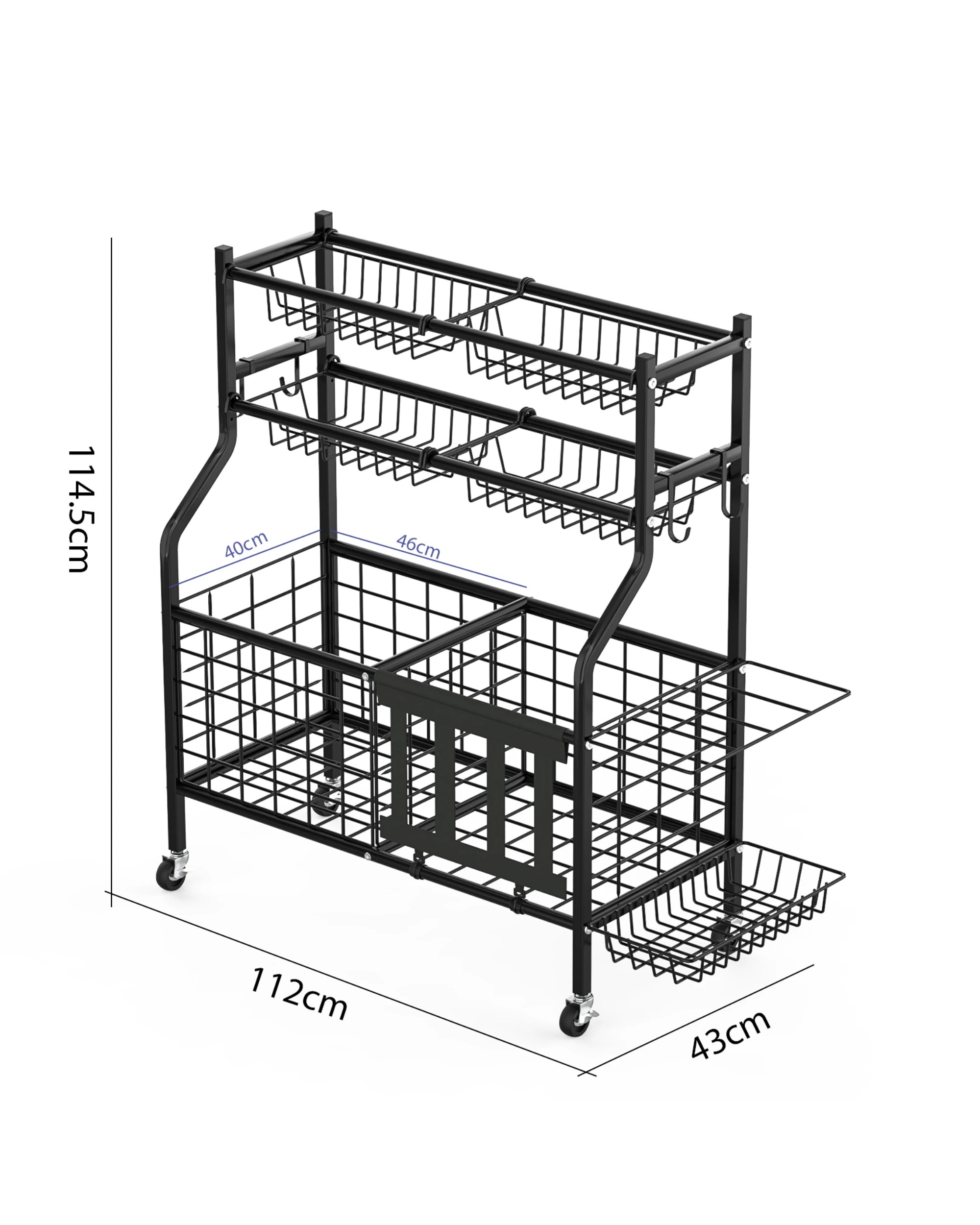 2 Advwin Home Gym Storage Rack with Wheels - Black, 2 of 5