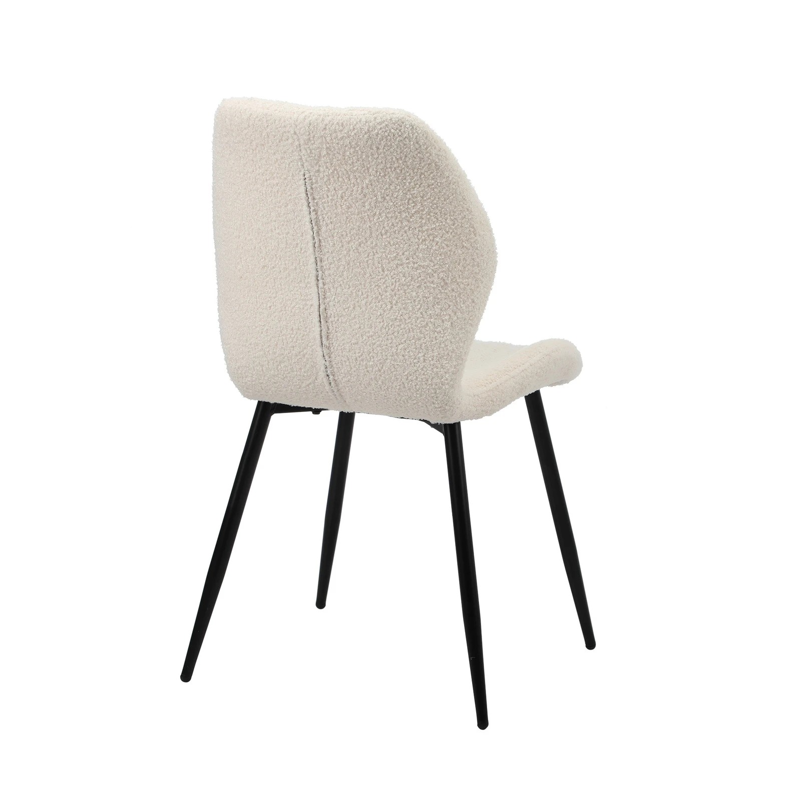 8 Oikiture Set of 2 Dining Chairs Kitchen Lounge Padded Seat Armless Boucle - White, 8 of 9