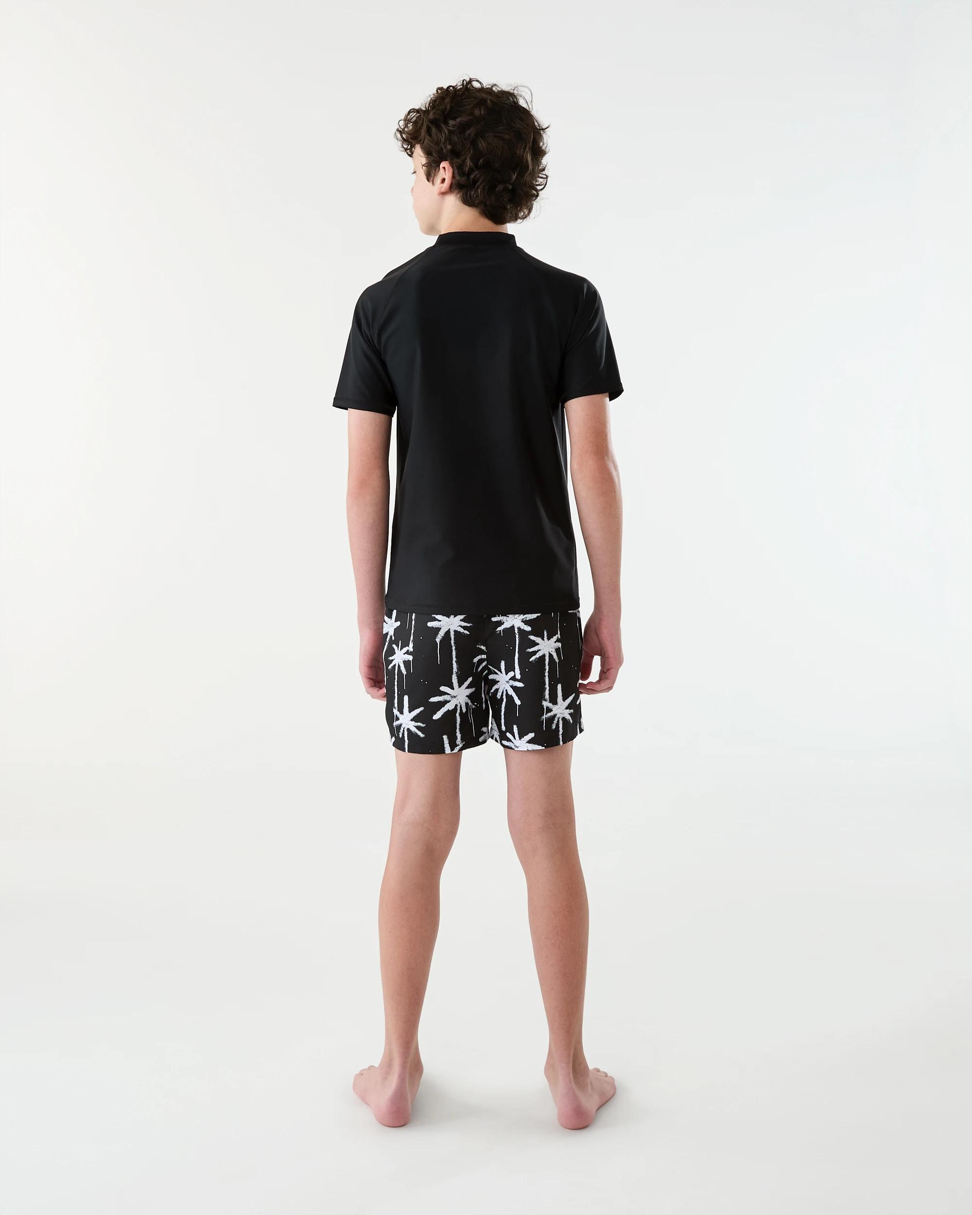 6 Printed Swim Shorts Blk Palm, 6 of 6