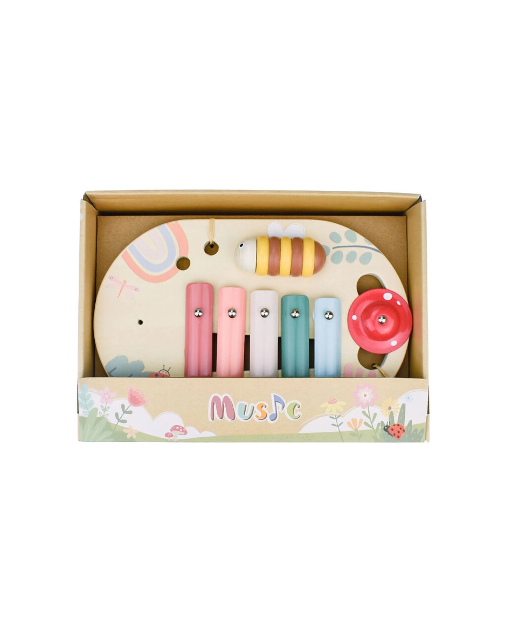4 Kaper Kidz 3pc Wooden Spring Insect Music Table Kids Toy - Multi, 4 of 7