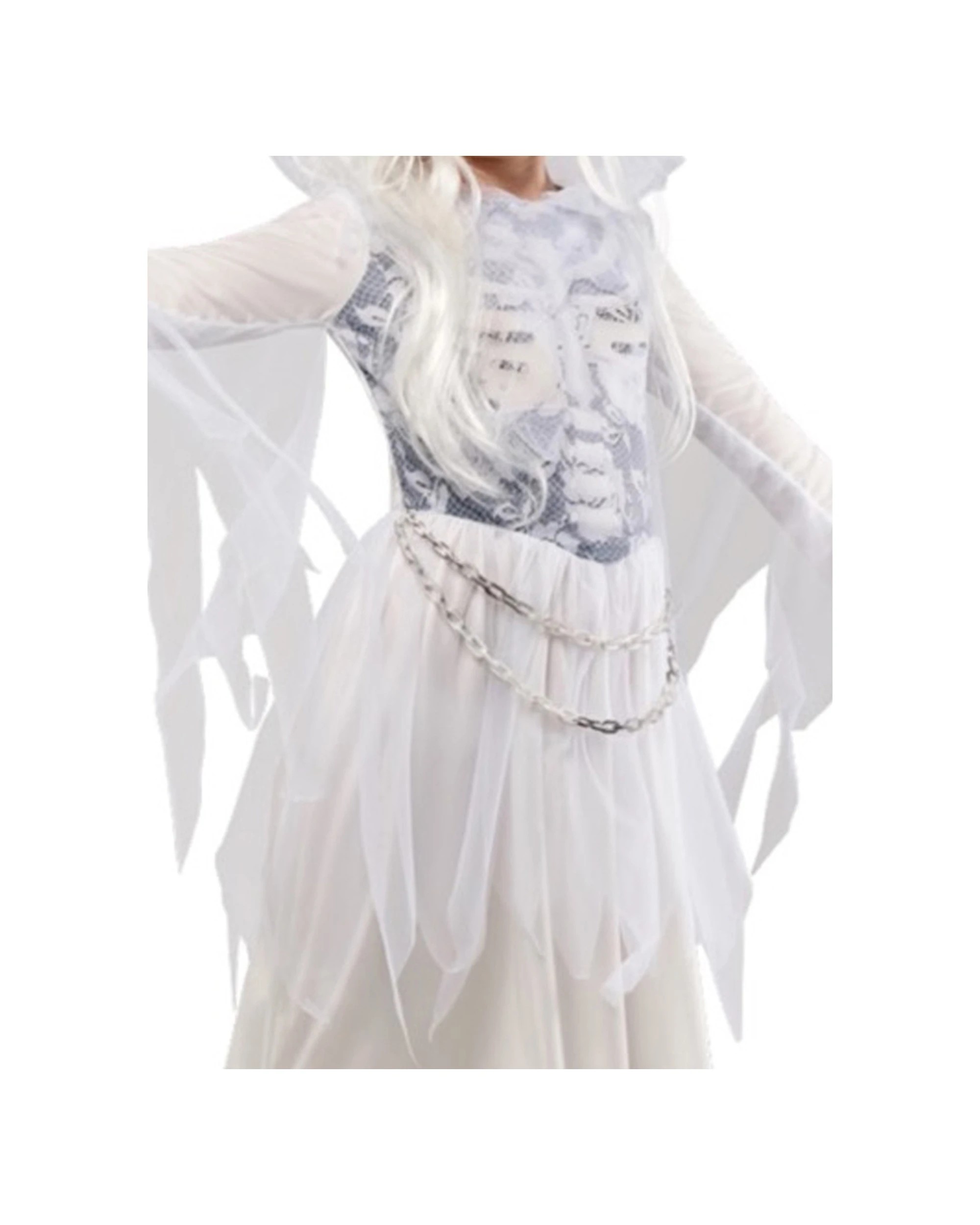 3 Rubies Ghostly Girl Costume Party Dress-Up Size M - White, 3 of 3