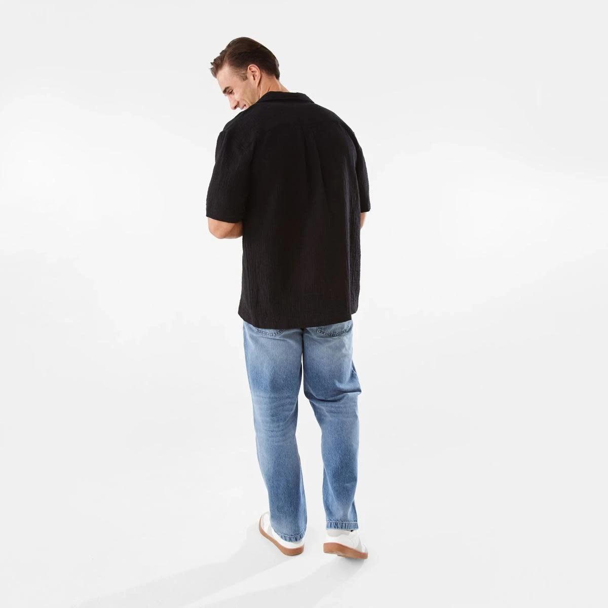 4 Short Sleeve Double Cloth Shirt BLACK, 4 of 7