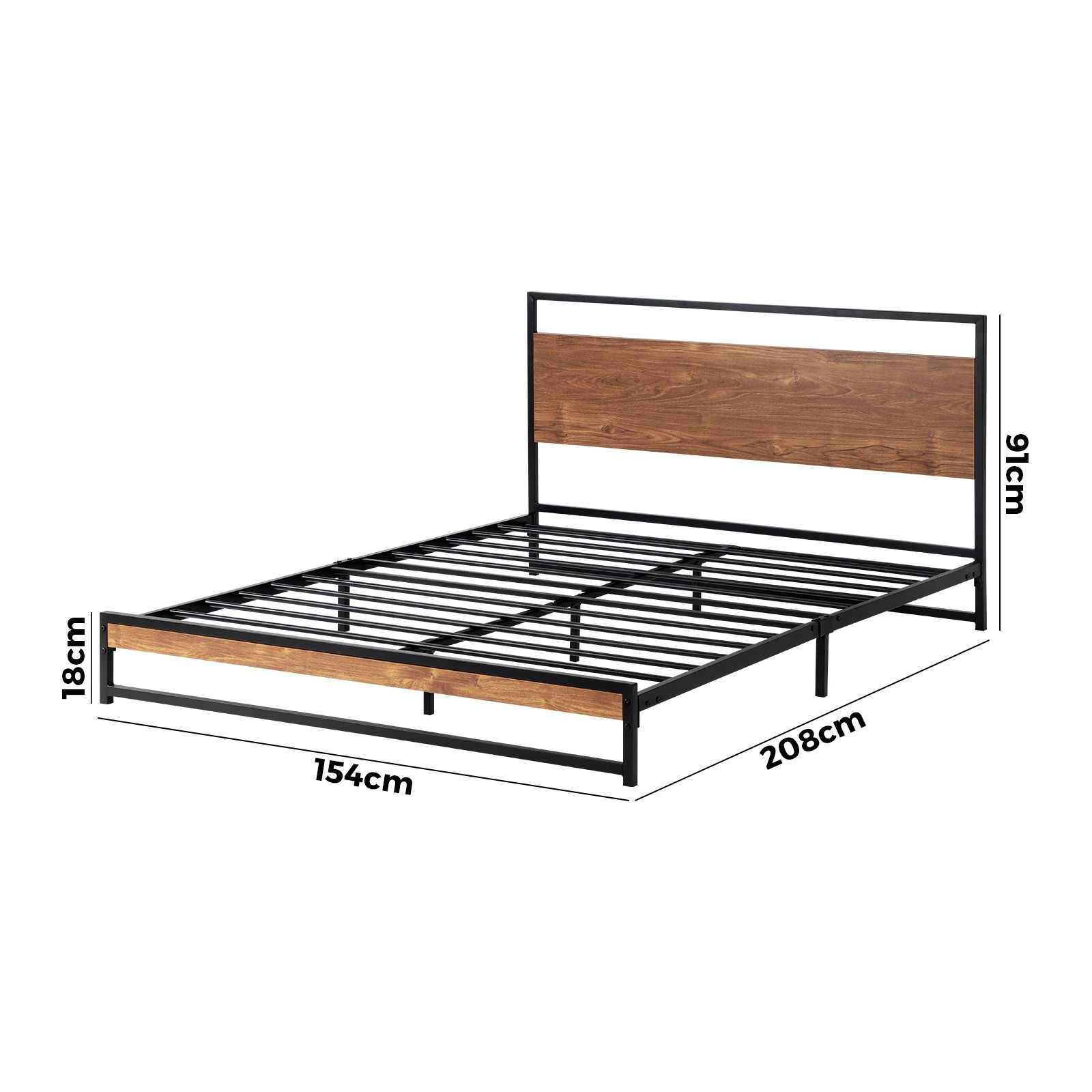 9 Oikiture Metal Bed Frame Queen Size Beds Base Platform Wood
 - Black, 9 of 9