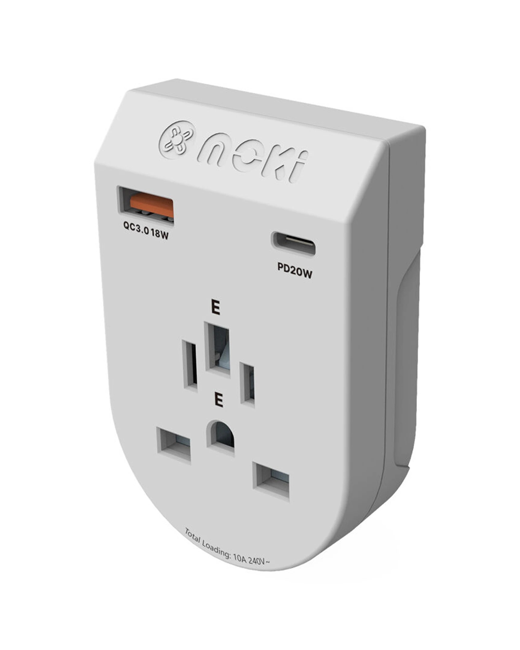 1 Moki Travel Adaptor Plus Inbound World Excludes Europe With Type-C & USB-A Charger - White, 1 of 3
