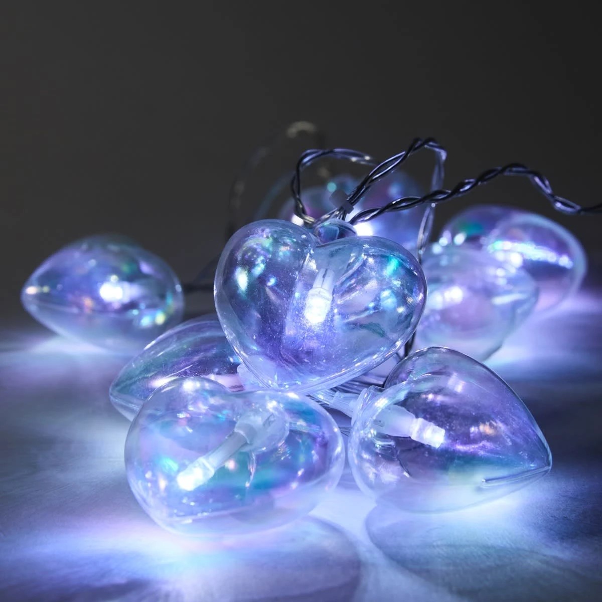 2 Iridescent Heart String Lights, 2 of 8