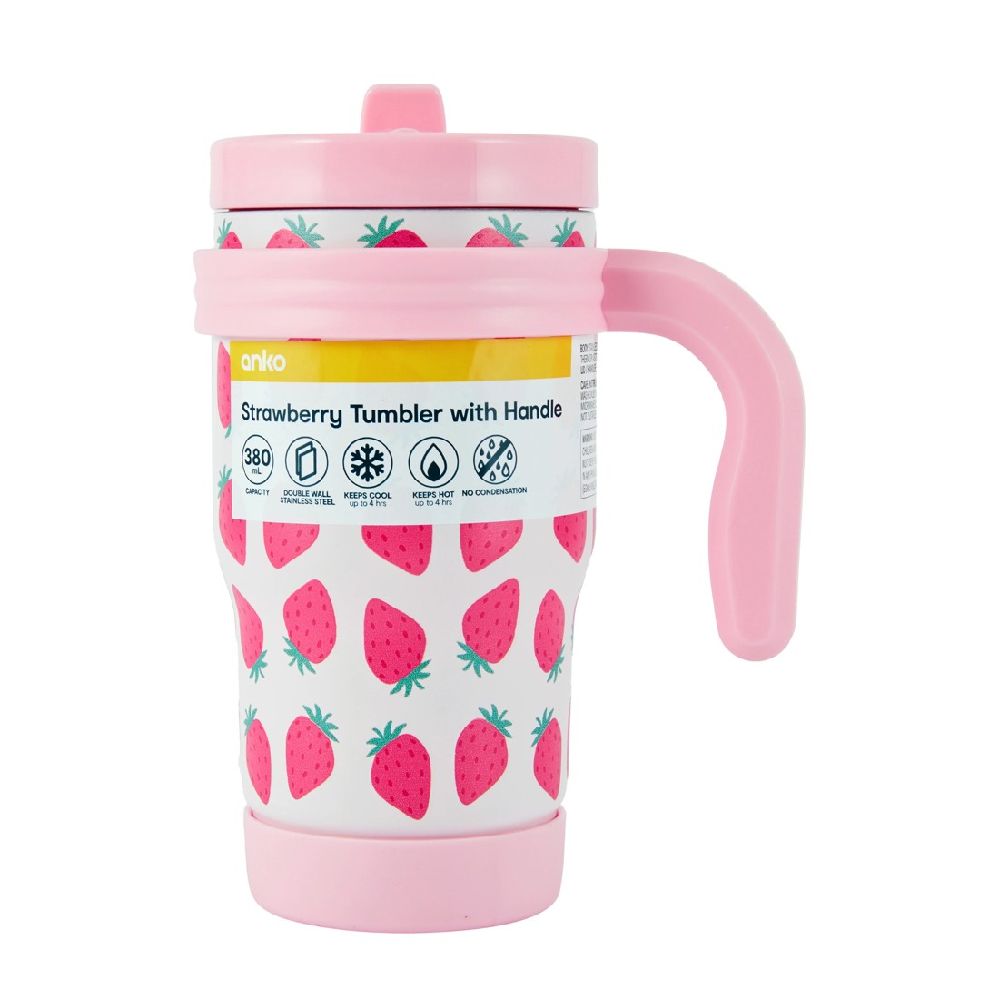 6 380ml Strawberry Tumbler with Handle, 6 of 6