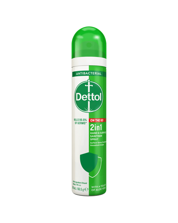 Dettol 2-in-1 Hand and Surface Sanitiser Spray 90ml - Aloe Vera