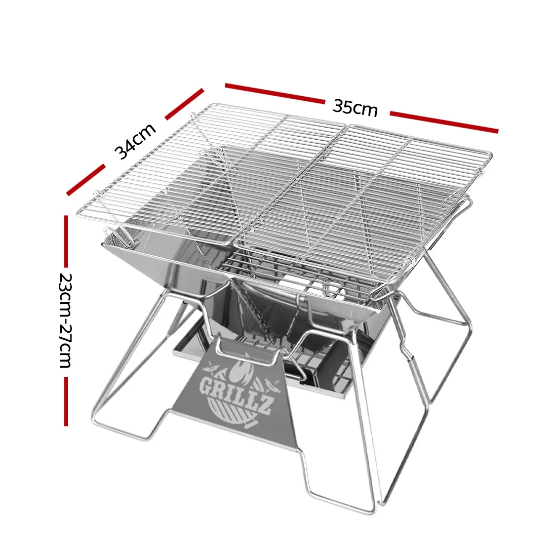 2 Grillz Fire Pit BBQ Grill with Carry Bag Portable - Grey, 2 of 6