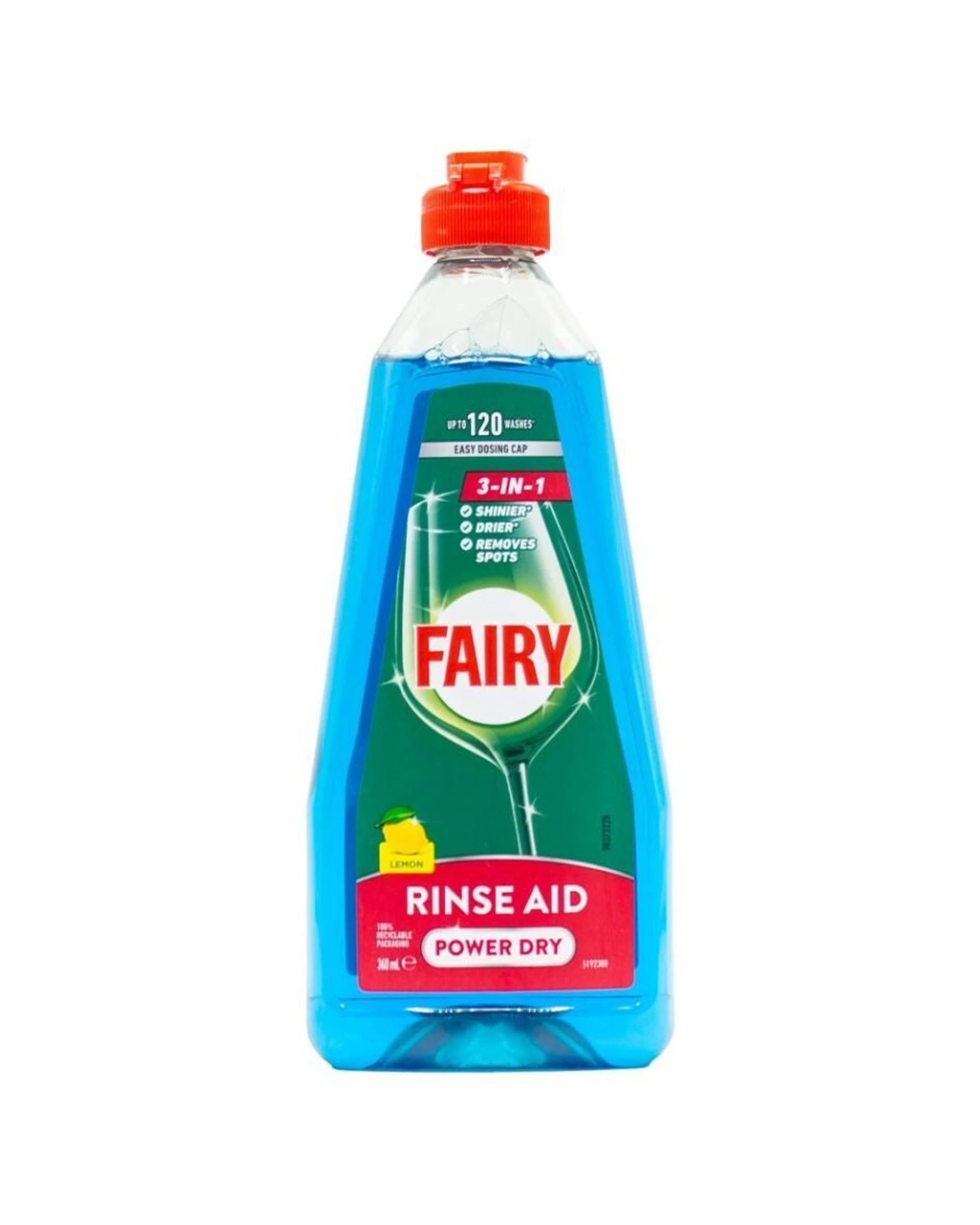 3 Fairy 5pc 360ml Rinse Aid 3in1 Power Dry Dish Cleaner Lemon - Clear, 3 of 3