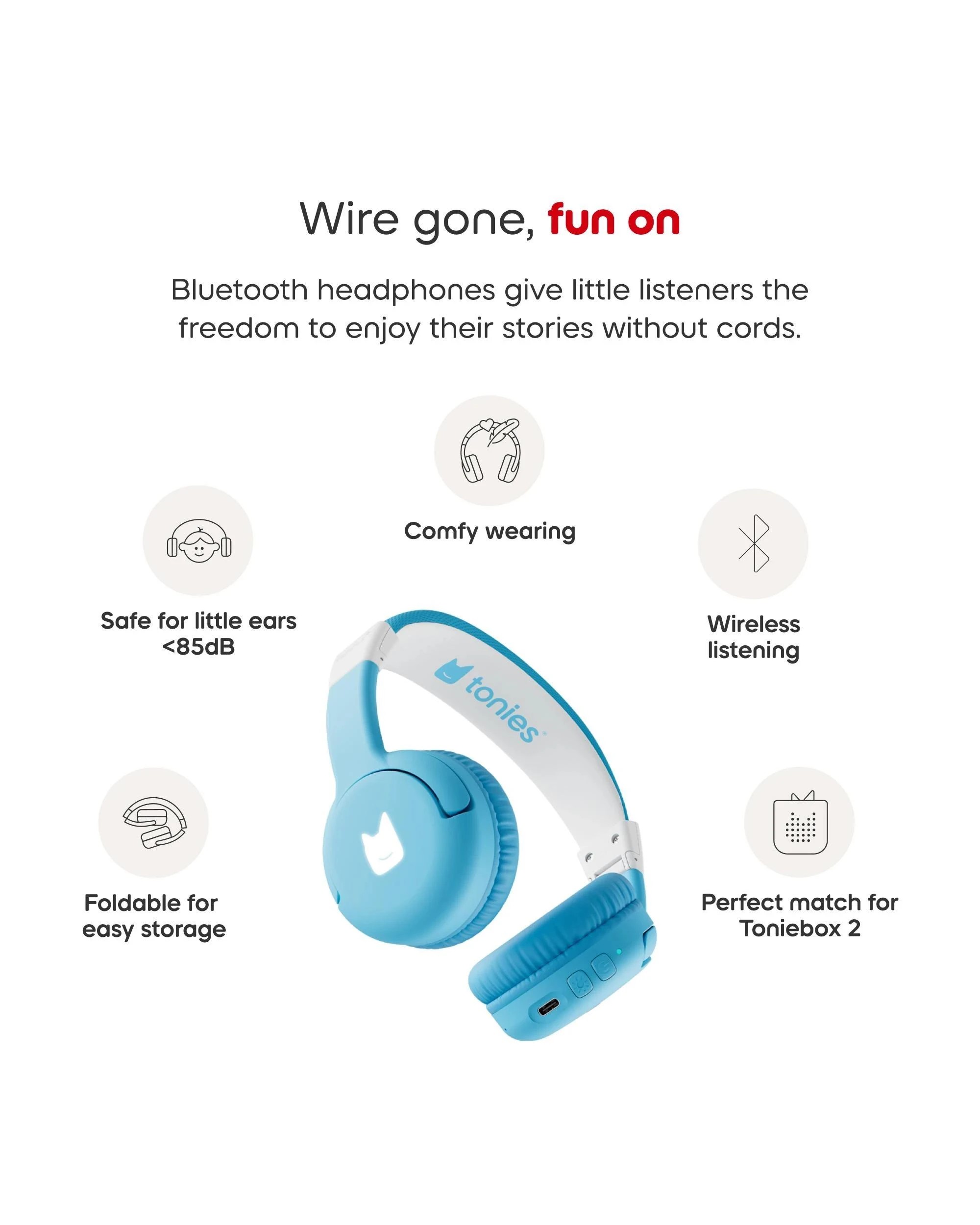 4 Tonies - Bluetooth Headphones - Sky - Blue, 4 of 7