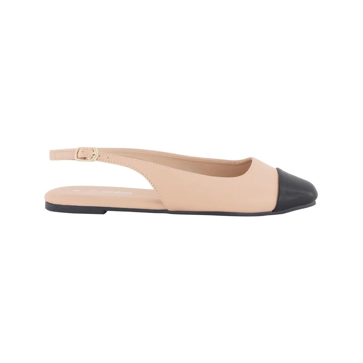 1 Ballet Toe Cap Slingback Flats LIGHT TAUPE, 1 of 3