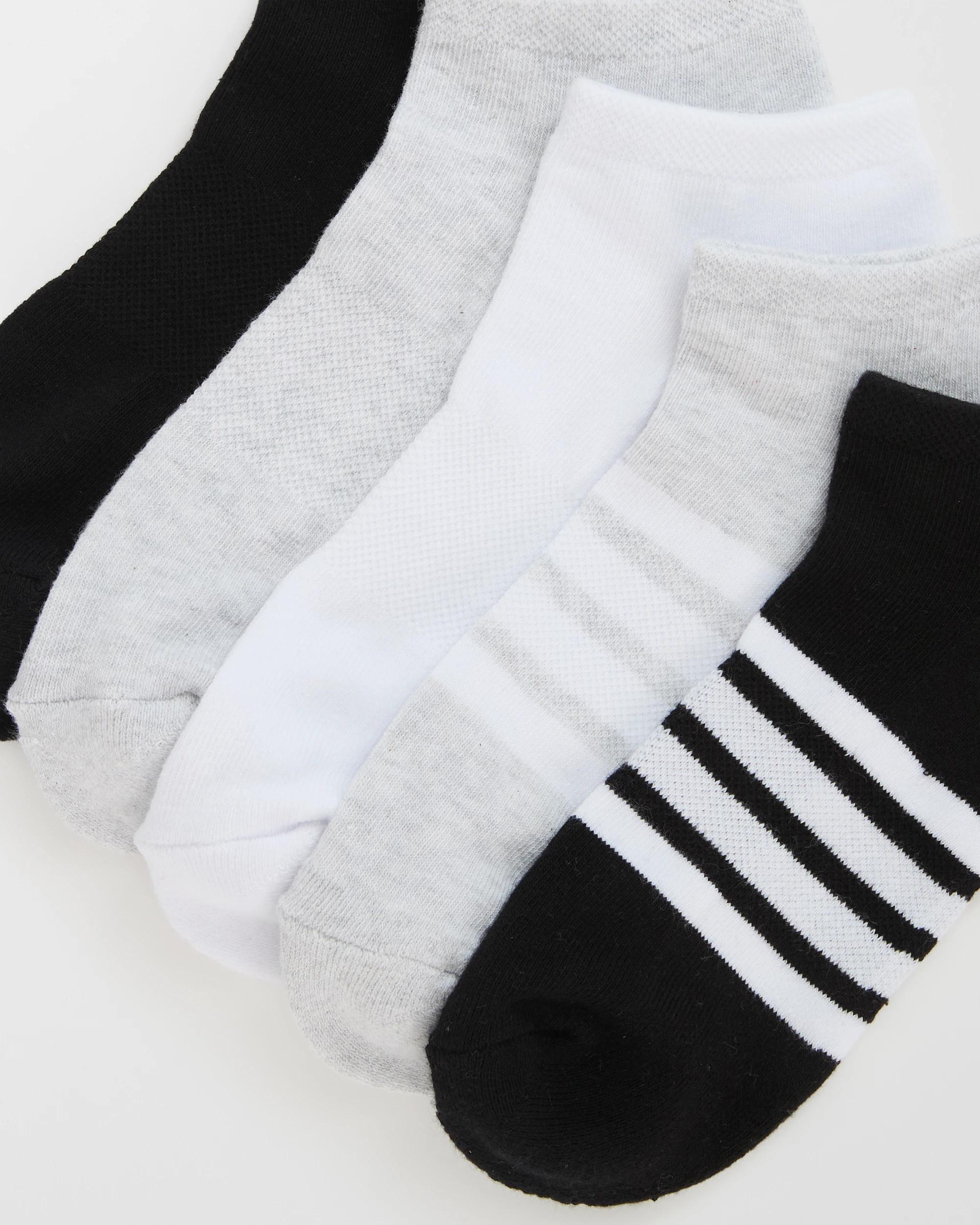 2 Target Woman Australian Cotton Blend 5 Pack Sport Cushioned Low Cut Socks STRIPE/SOLID BLACK, 2 of 3