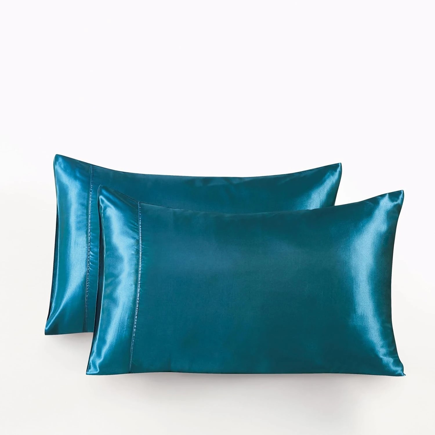 1 CleverPolly 2-Pack Polyester Satin Pillowcases - Teal, 1 of 4