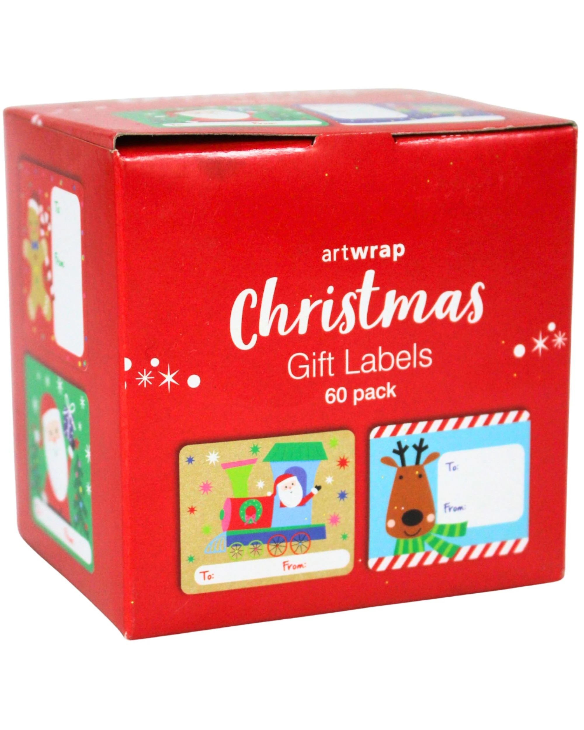 5 Artwrap Festive Christmas Gift Label Stickers Roll of 60 - Multi, 5 of 6