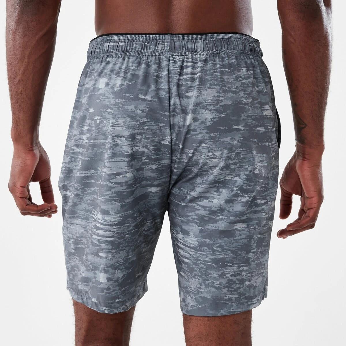 3 Active Mens 9inch Movement Print Shorts Granite, 3 of 7