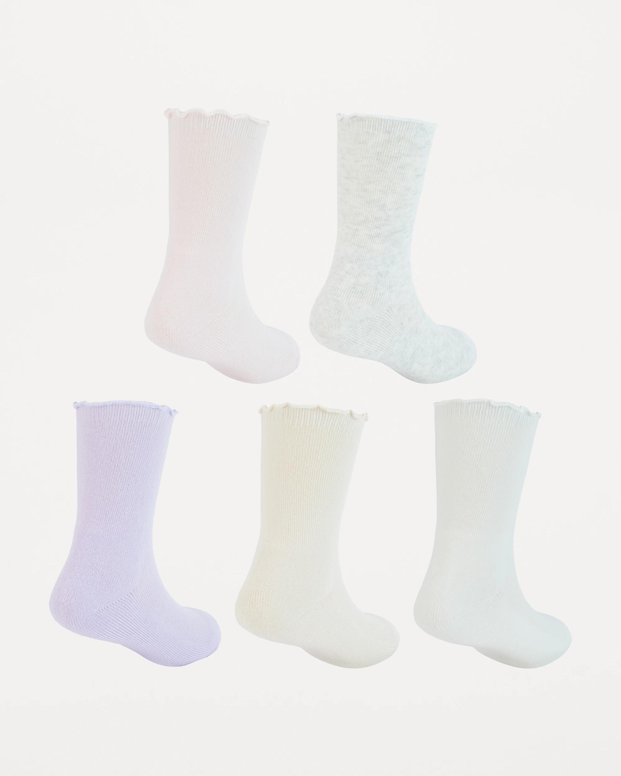 2 5 Pack Crew Socks Pnk Socks, 2 of 3